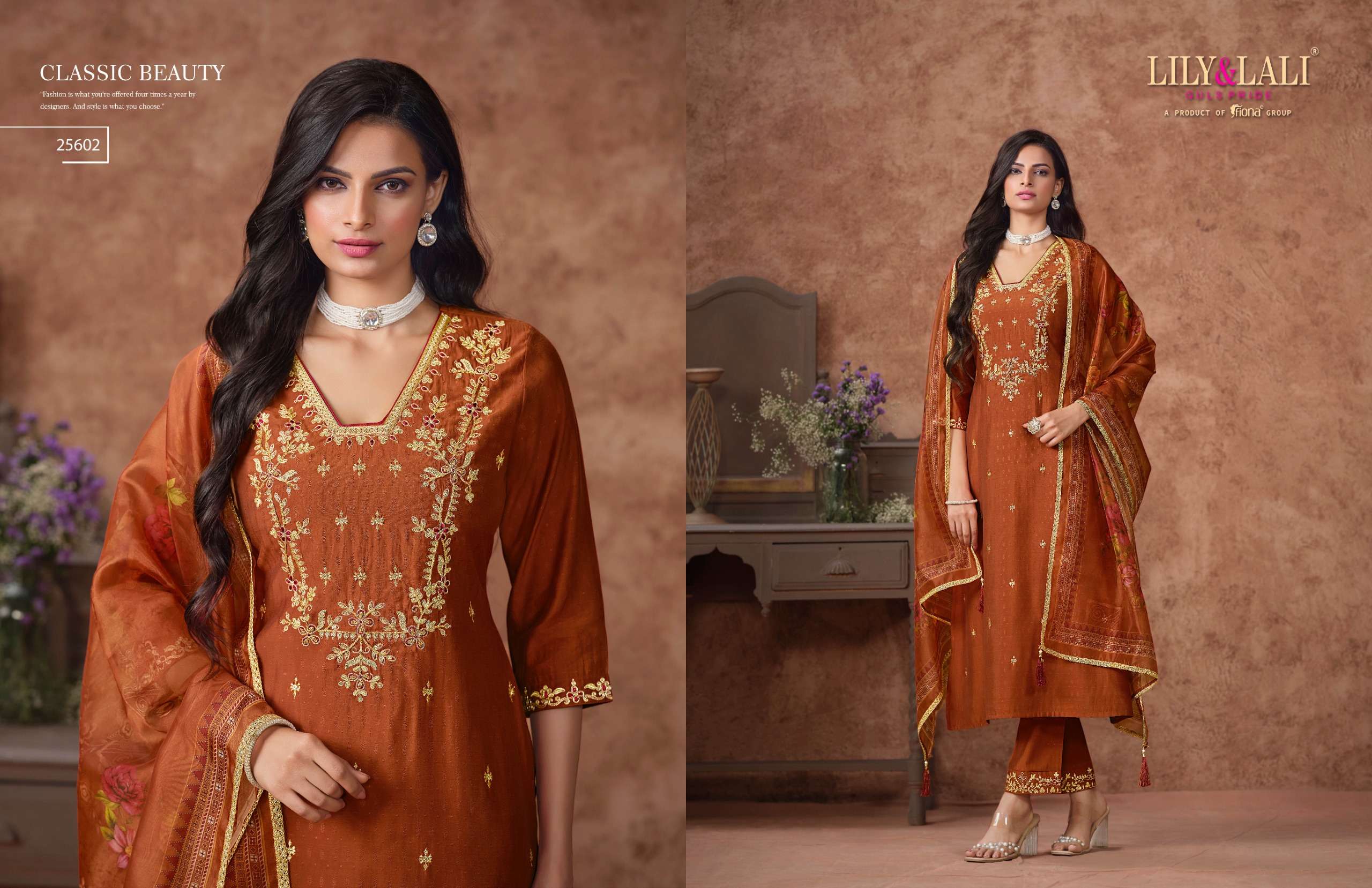 LILY AND LALI RASHMIKA VISCOSE SILK FANCY EMBROIDERIES LADIES SUIT