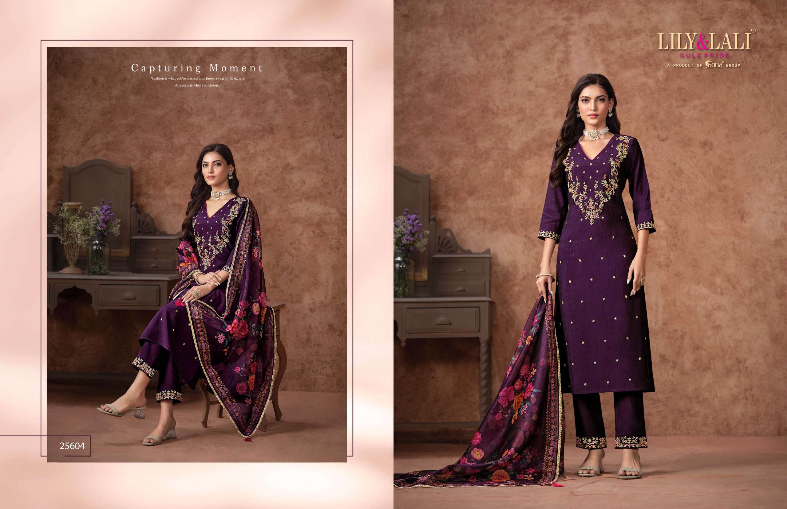 LILY AND LALI RASHMIKA VISCOSE SILK FANCY EMBROIDERIES LADIES SUIT