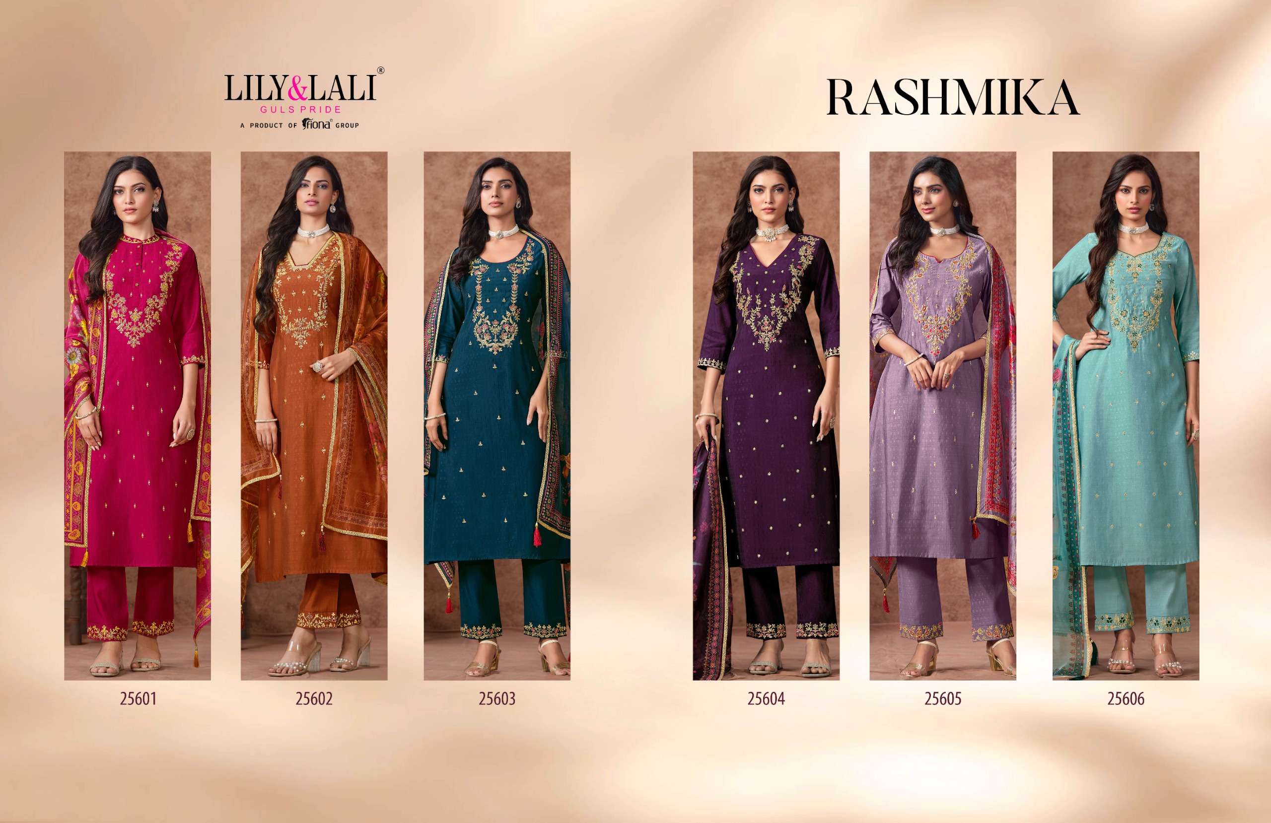 LILY AND LALI RASHMIKA VISCOSE SILK FANCY EMBROIDERIES LADIES SUIT
