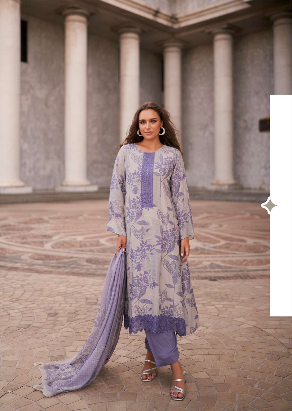 MANNRASIYA VIOLETTA MUSLIN SILK DIGITAL PRINT WITH FANCY WORK SUIT
