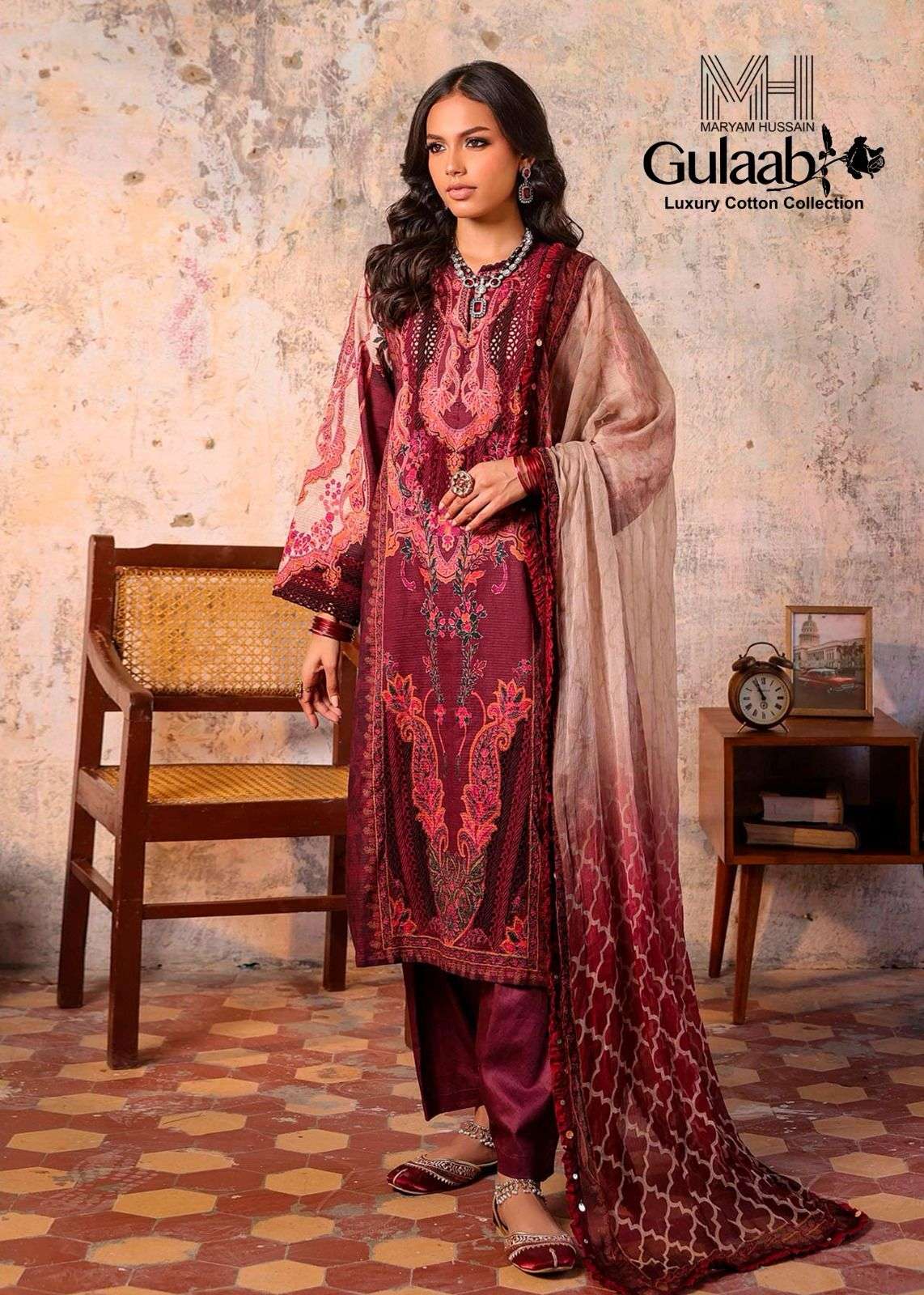MARYAM HUSSAIN GULAAB VOL 3 COTTON DIGITAL KARACHI PRINTS SUIT