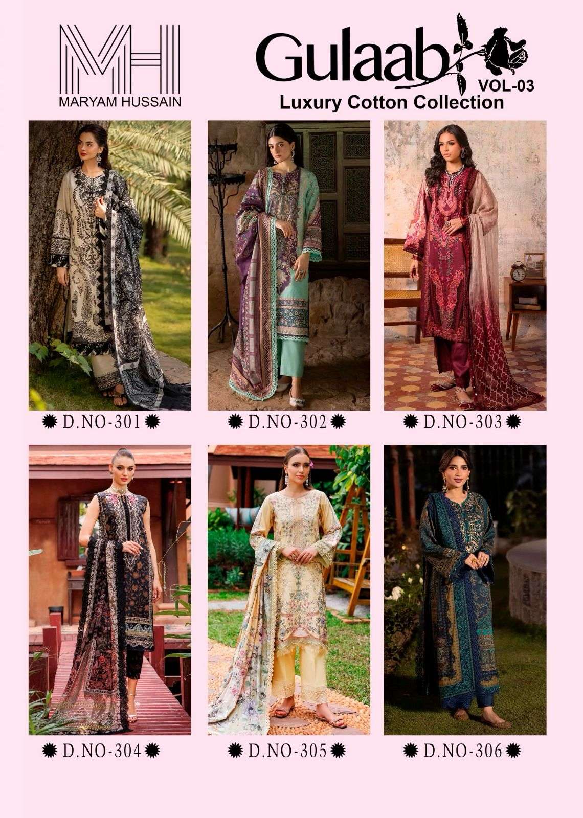 MARYAM HUSSAIN GULAAB VOL 3 COTTON DIGITAL KARACHI PRINTS SUIT