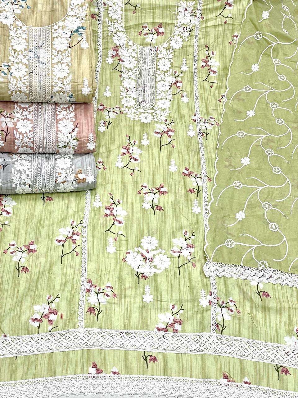 MF PIC & CHOOSE COLECTION COTTON PRINT WITH FANCY WORK SUIT