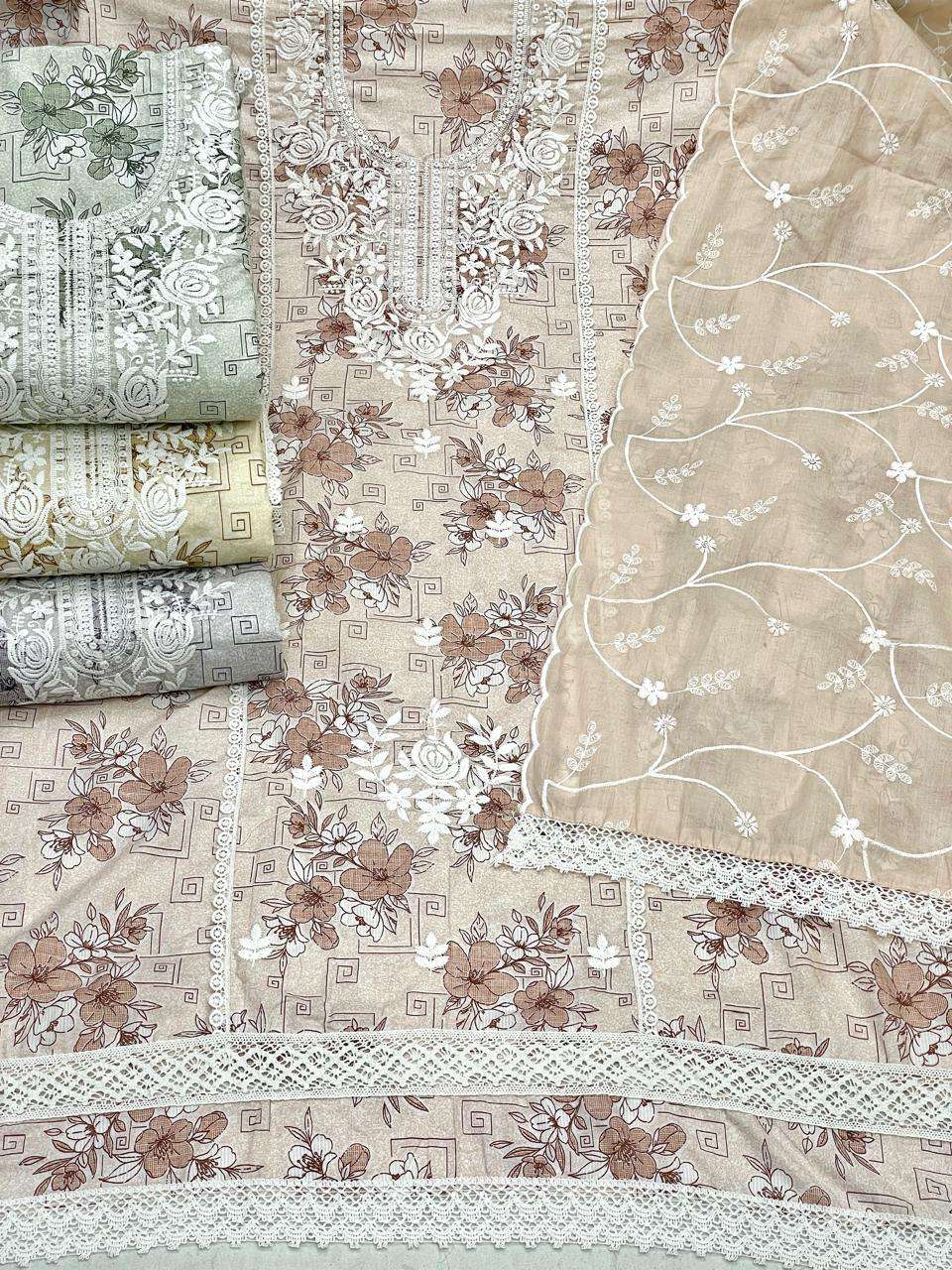 MF PIC & CHOOSE COLECTION COTTON PRINT WITH FANCY WORK SUIT