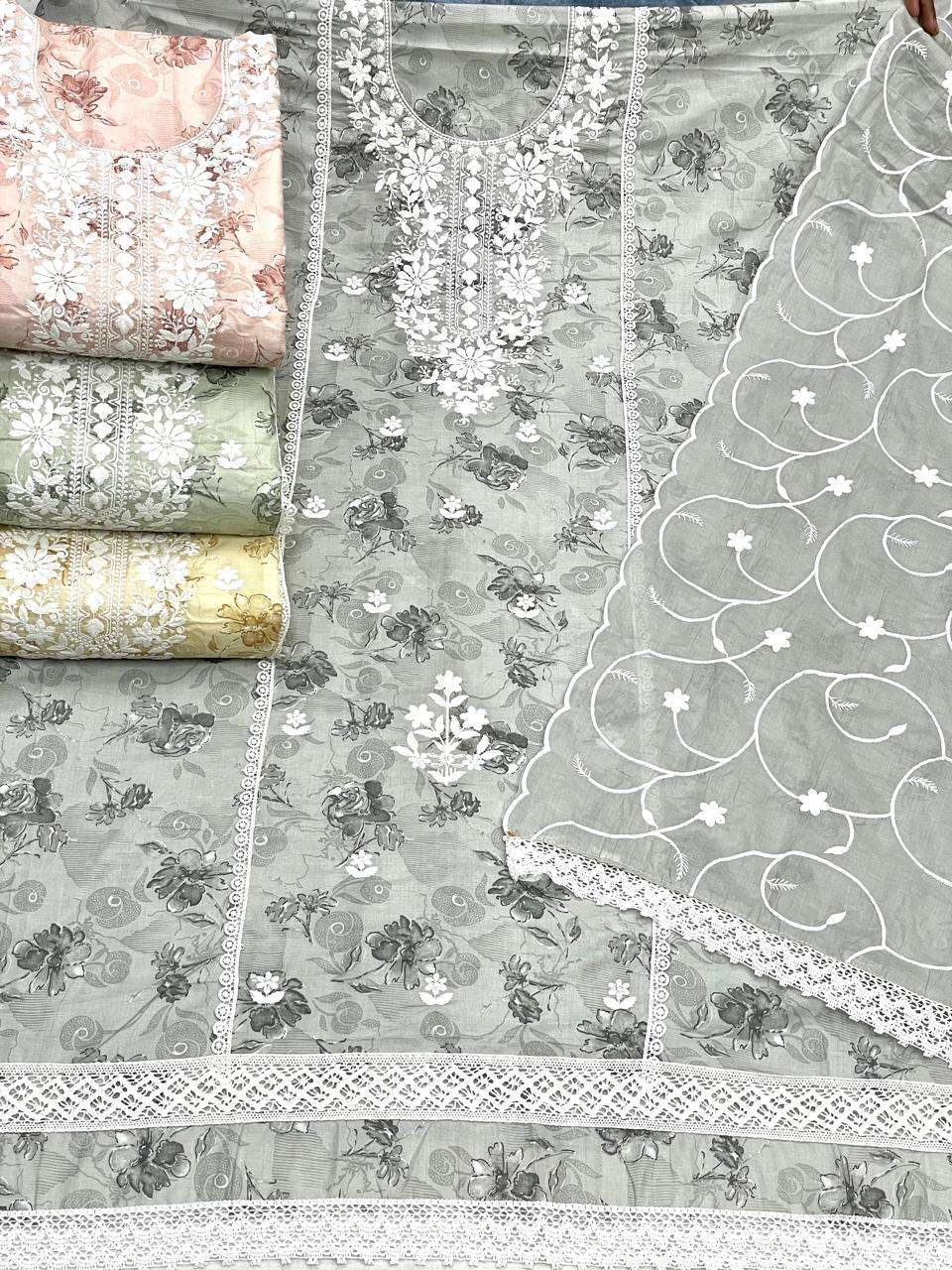 MF PIC & CHOOSE COLECTION COTTON PRINT WITH FANCY WORK SUIT