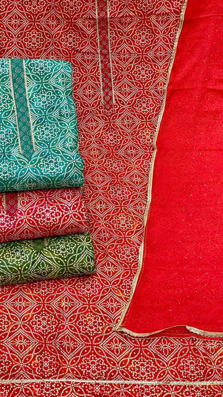 MF SIARA RAYON FOIL PRINT WITH FANCY SWAROVSKI WORK SUIT