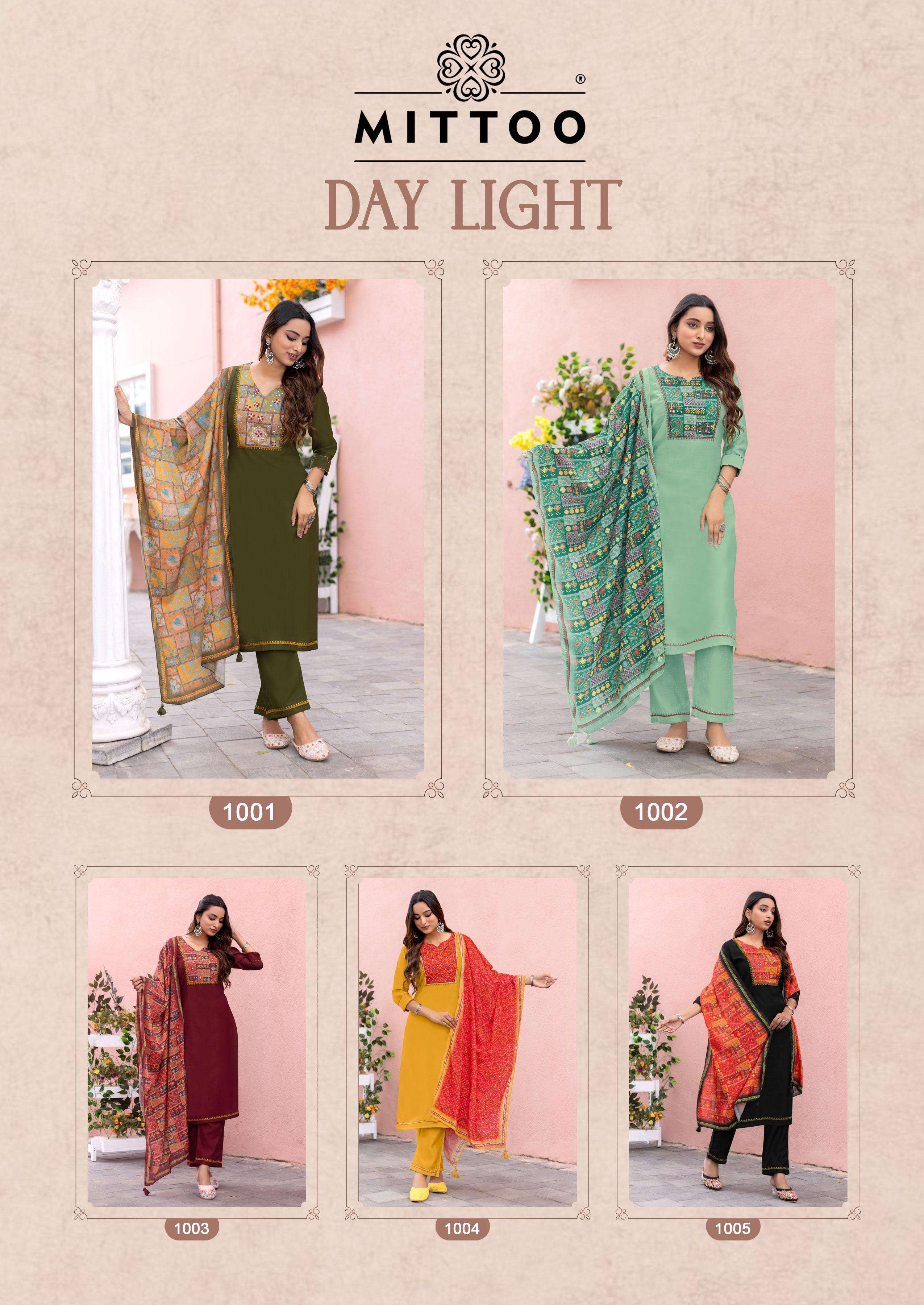 MITTOO DAY LIGHT MODAL SILK FANCY WORK LADIES KURTI COMBO SET