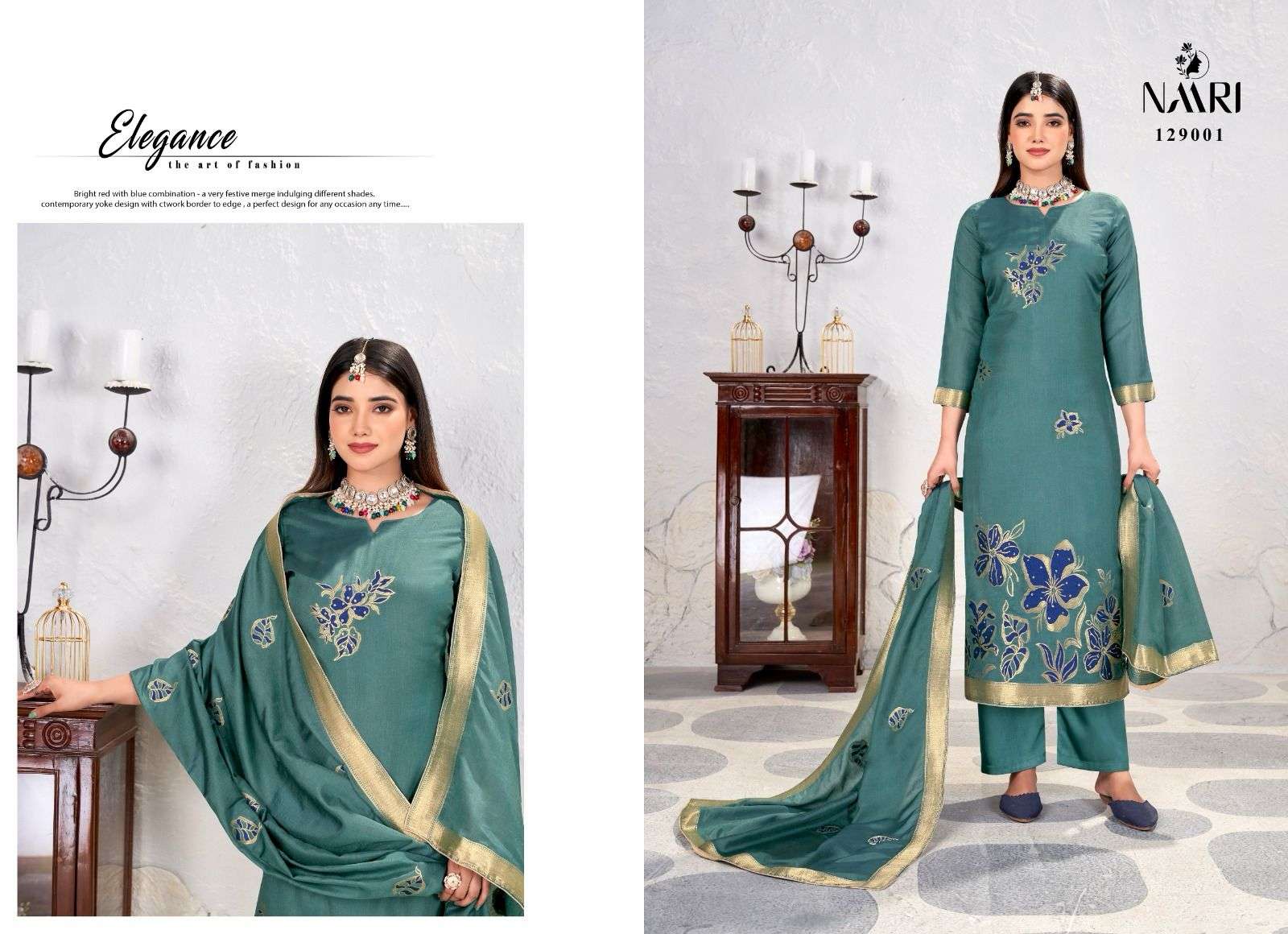NAARI CHHAAVA MUSLIN JACQUARD DESIGNER WORK SUIT