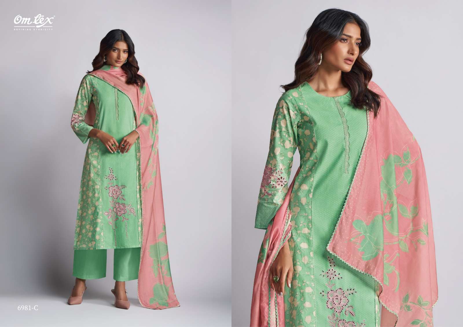 OMTEX JAGRITI LAWN COTTON DIGITAL PRINT WITH EMBROIDERY WORK SUIT
