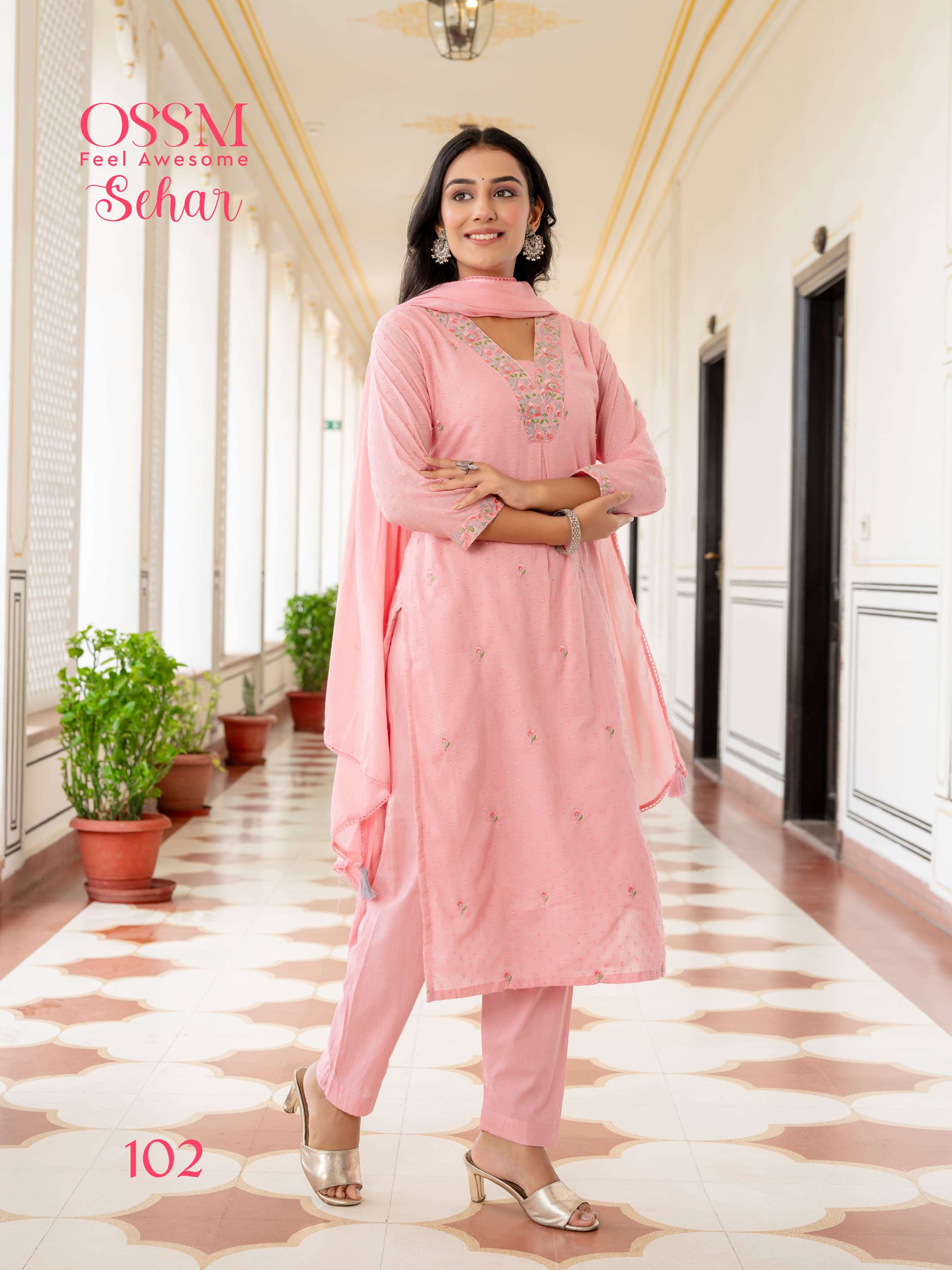 OSSM SEHAR JACQUARD FANCY DESIGNER WORK LADIES SUIT