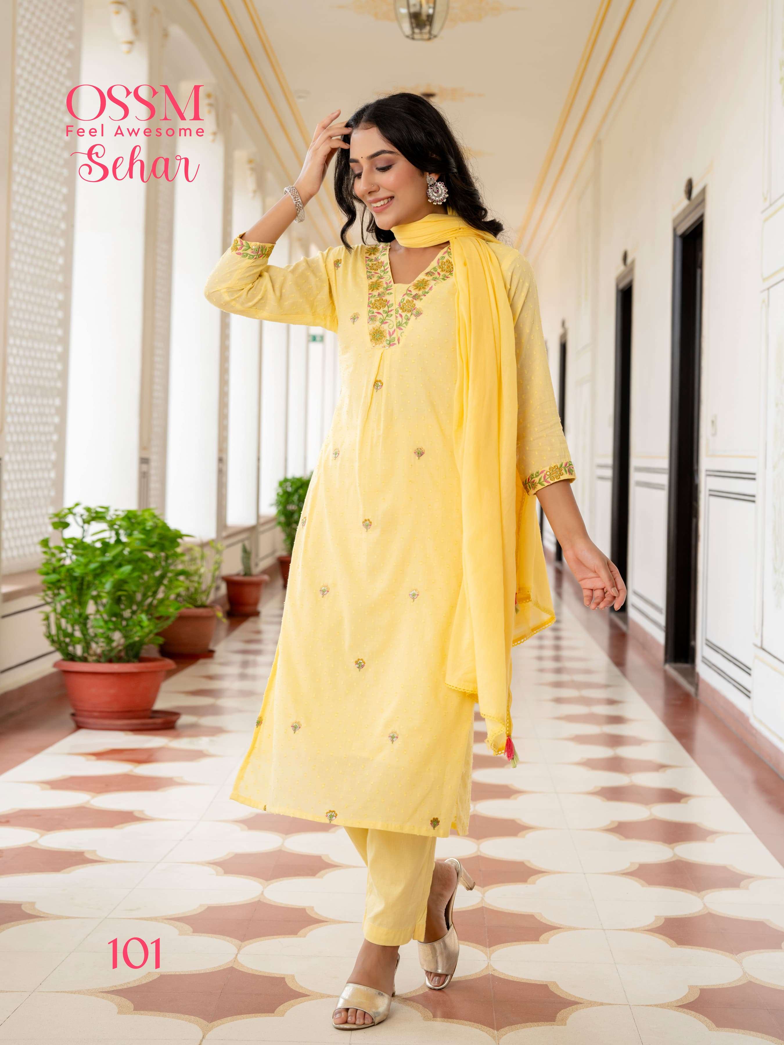 OSSM SEHAR JACQUARD FANCY DESIGNER WORK LADIES SUIT