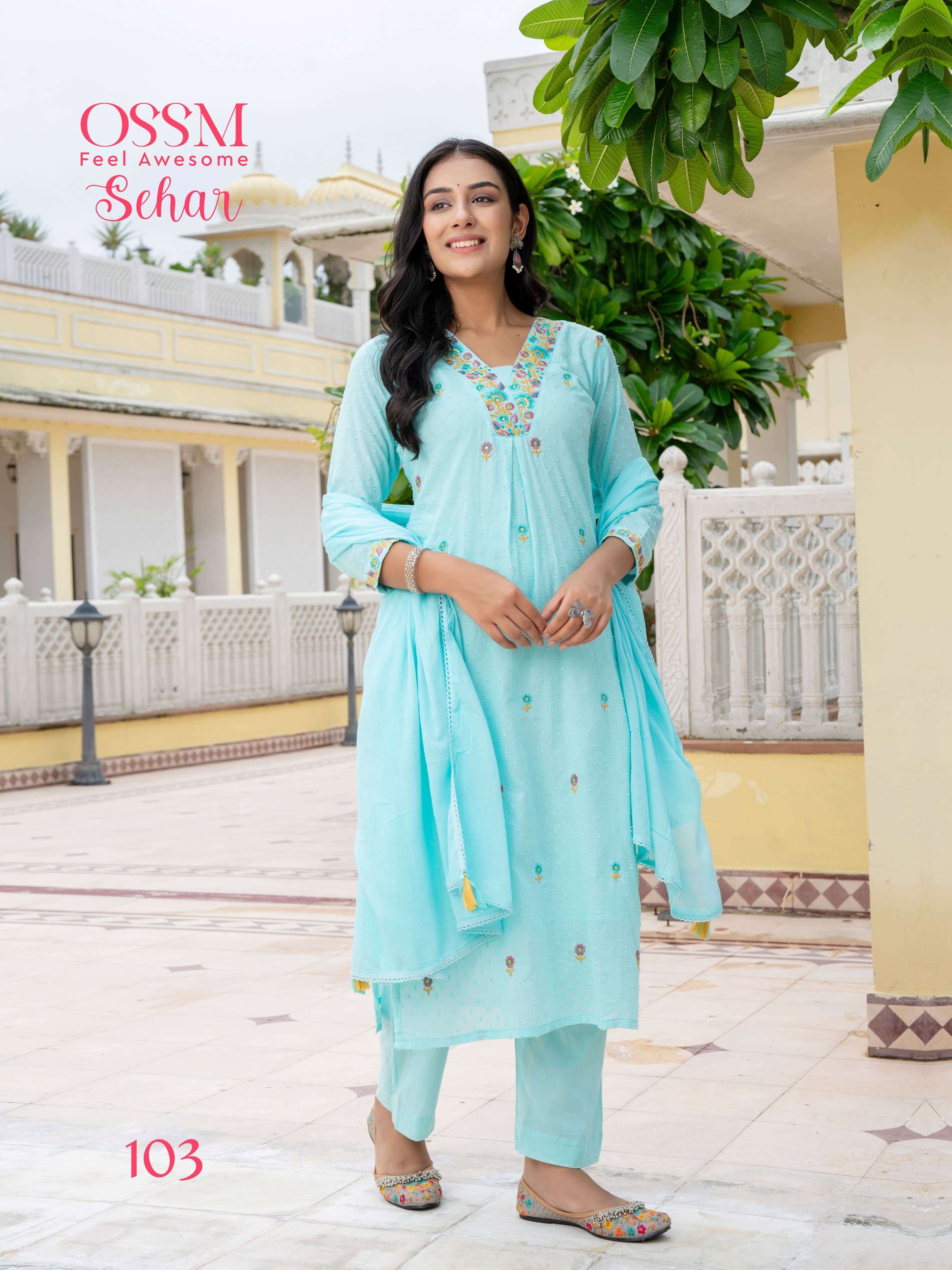 OSSM SEHAR JACQUARD FANCY DESIGNER WORK LADIES SUIT
