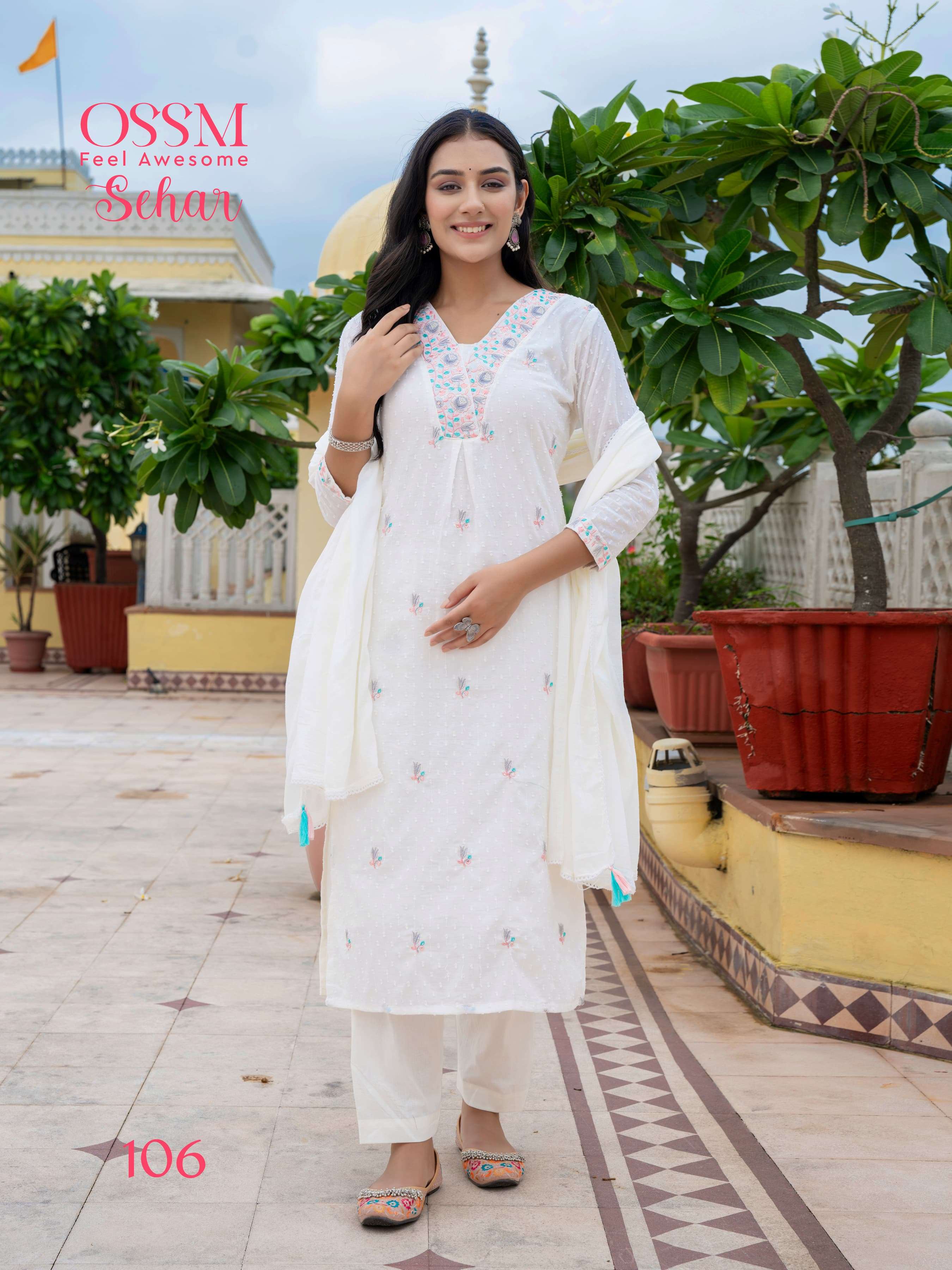 OSSM SEHAR JACQUARD FANCY DESIGNER WORK LADIES SUIT