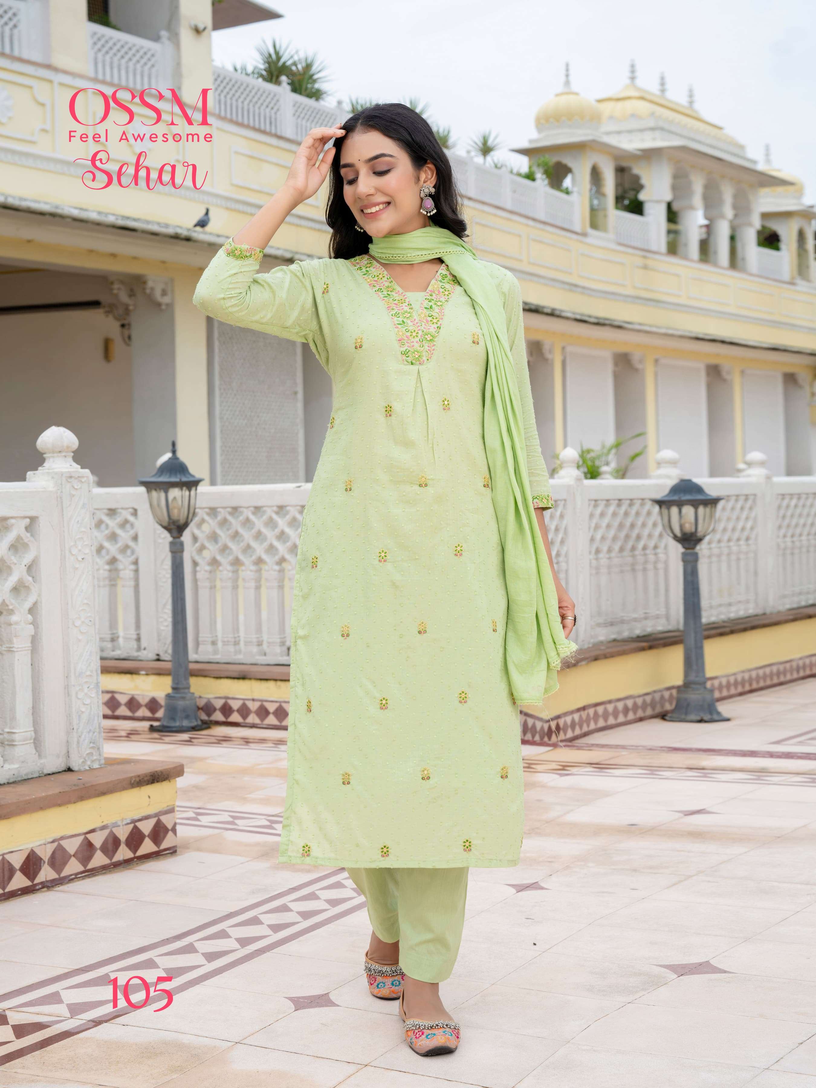 OSSM SEHAR JACQUARD FANCY DESIGNER WORK LADIES SUIT