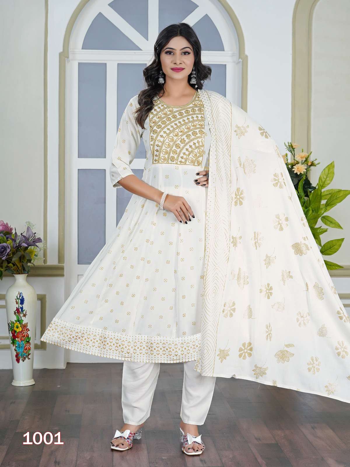 PADMAVATI TEXTILES AKIRA PLUS VOL 2 RAYON GHERA PATTERN KURTI COMBO SET