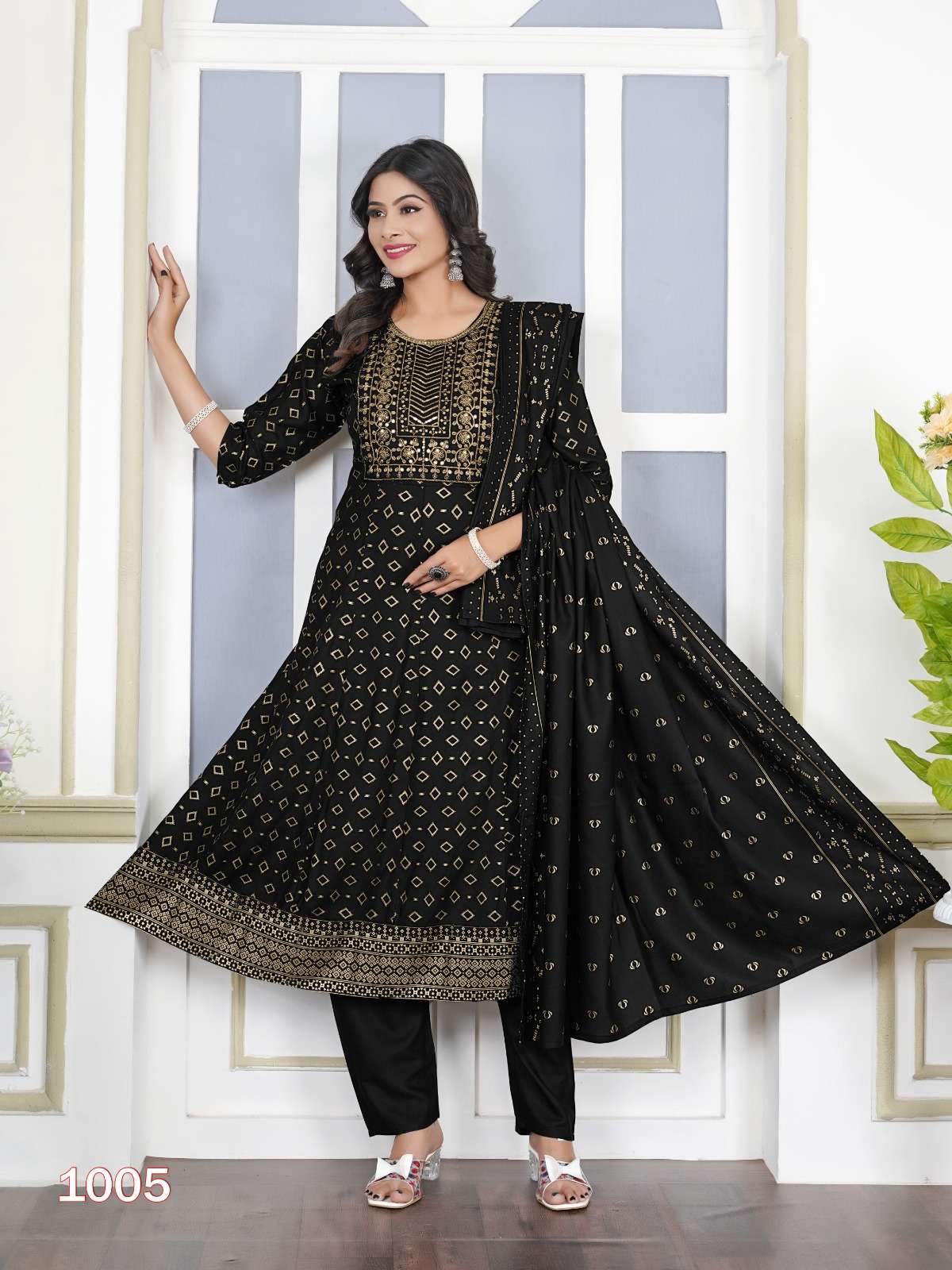PADMAVATI TEXTILES AKIRA PLUS VOL 2 RAYON GHERA PATTERN KURTI COMBO SET