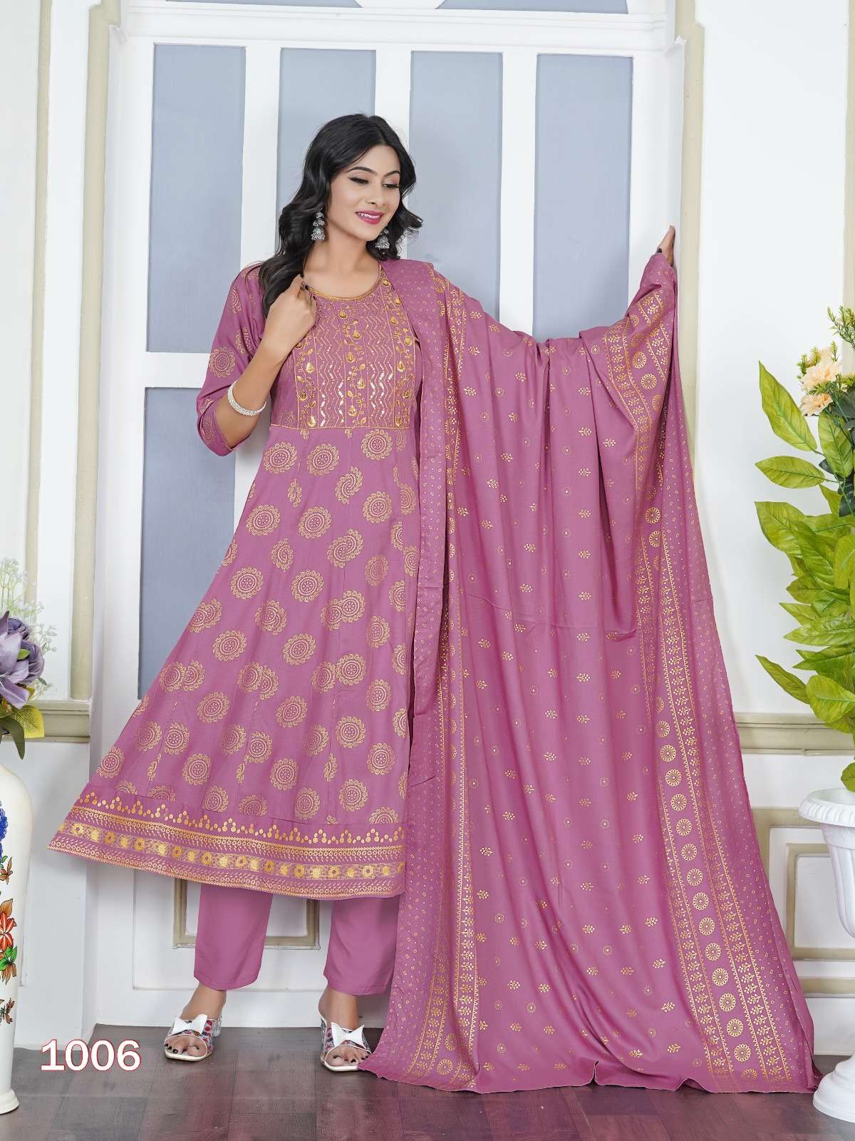 PADMAVATI TEXTILES AKIRA PLUS VOL 2 RAYON GHERA PATTERN KURTI COMBO SET