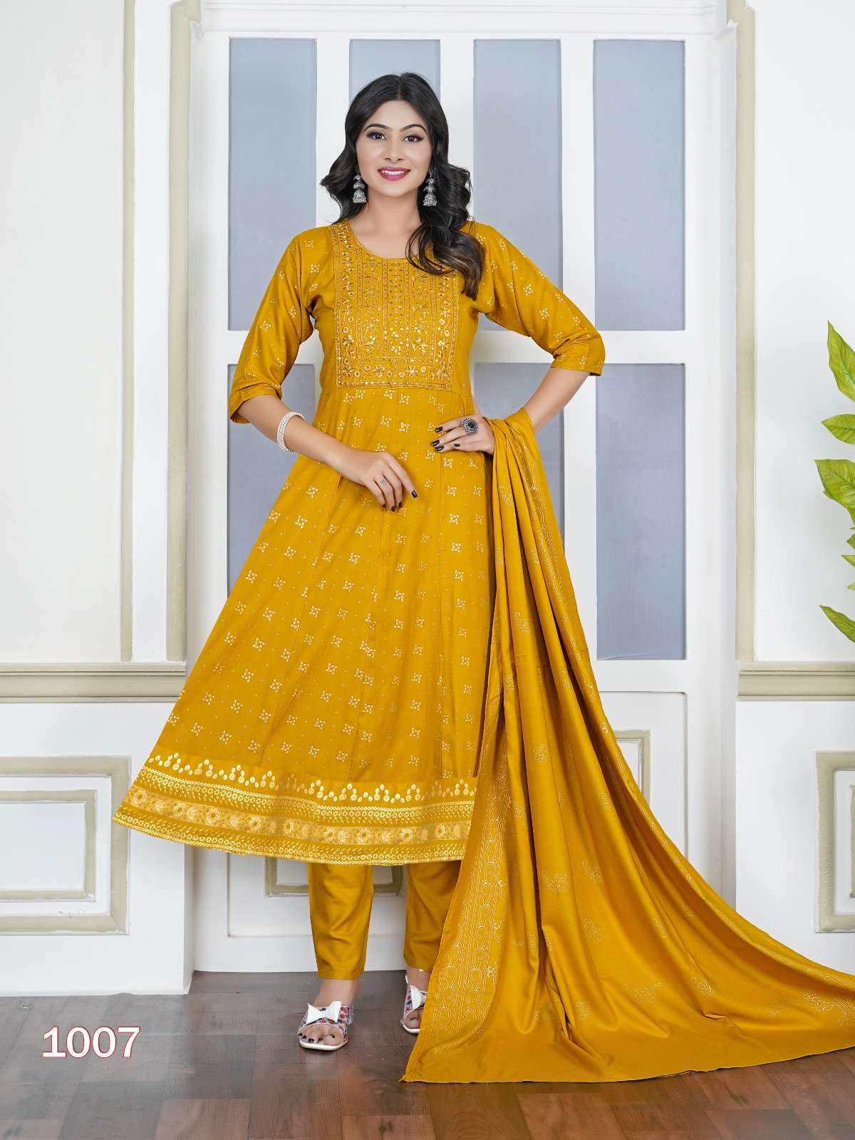 PADMAVATI TEXTILES AKIRA PLUS VOL 2 RAYON GHERA PATTERN KURTI COMBO SET