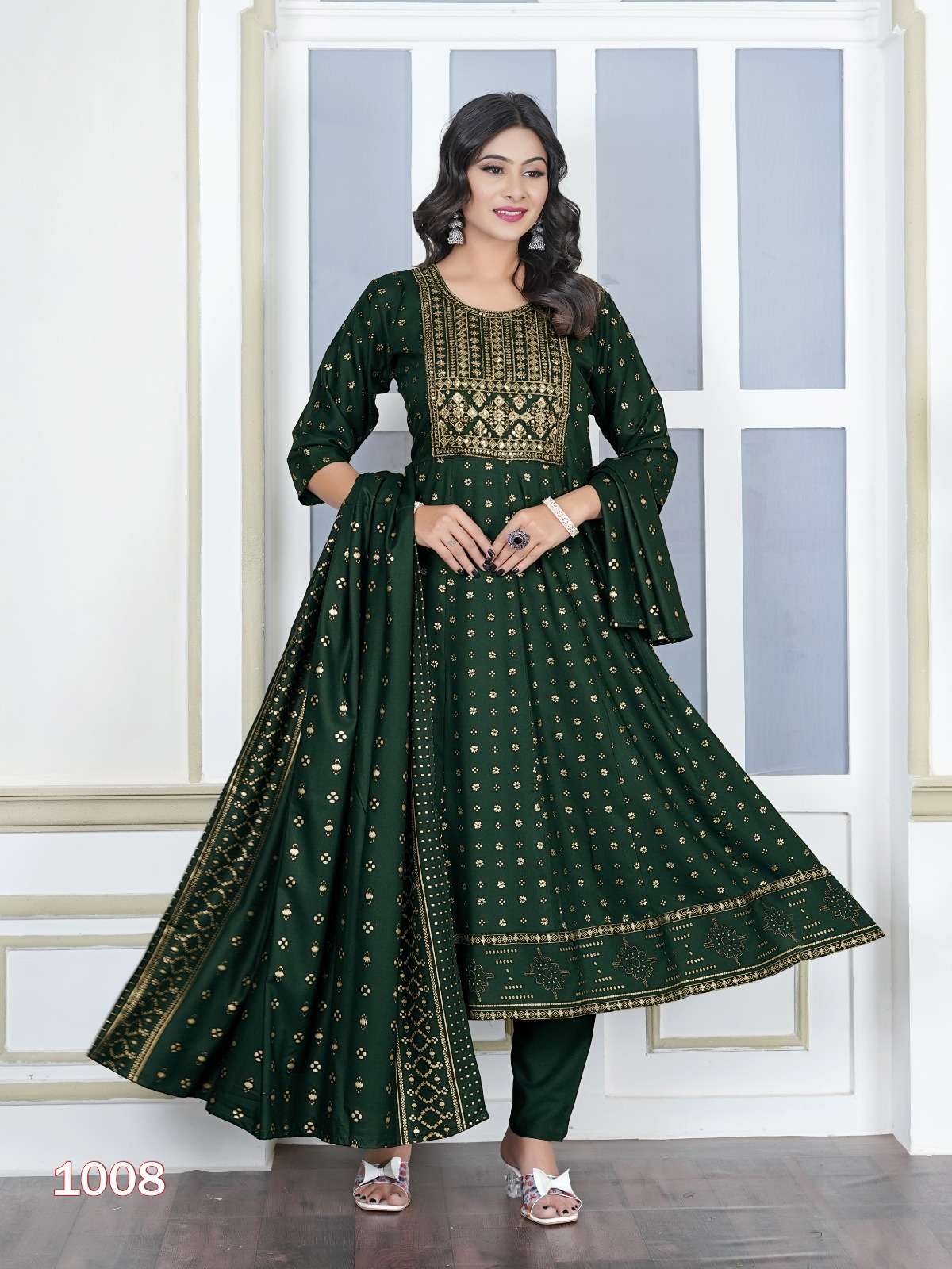 PADMAVATI TEXTILES AKIRA PLUS VOL 2 RAYON GHERA PATTERN KURTI COMBO SET