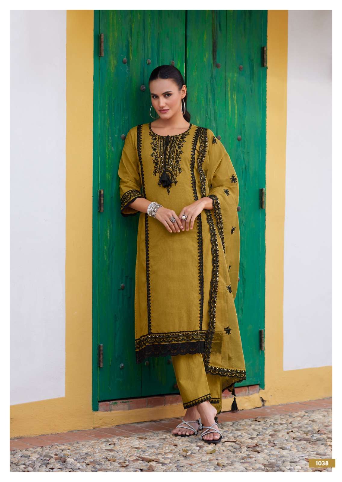 PRM INDIA HELIA COTTON EMBROIDERY DESIGNER READY MADE LADIES SUIT