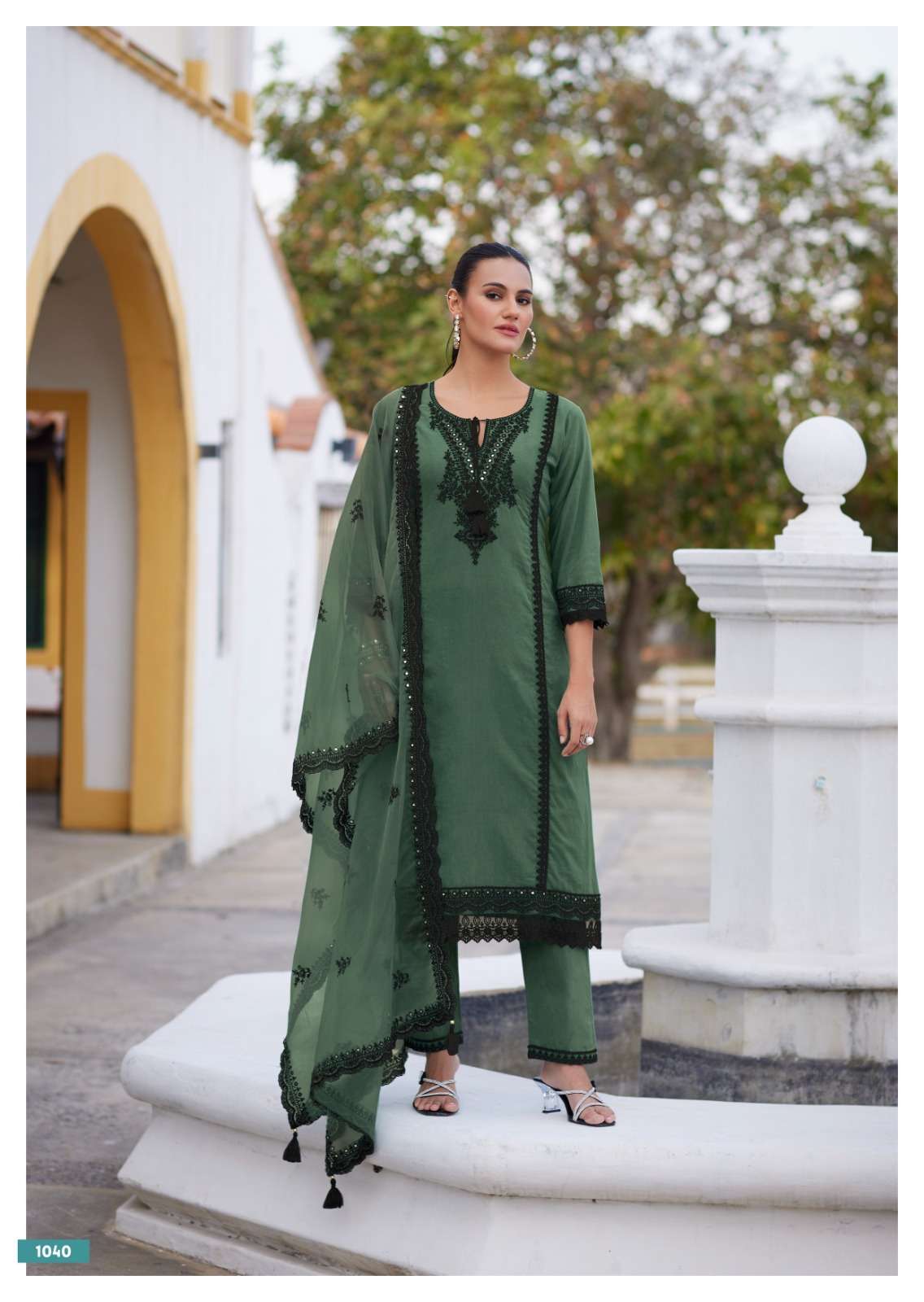 PRM INDIA HELIA COTTON EMBROIDERY DESIGNER READY MADE LADIES SUIT