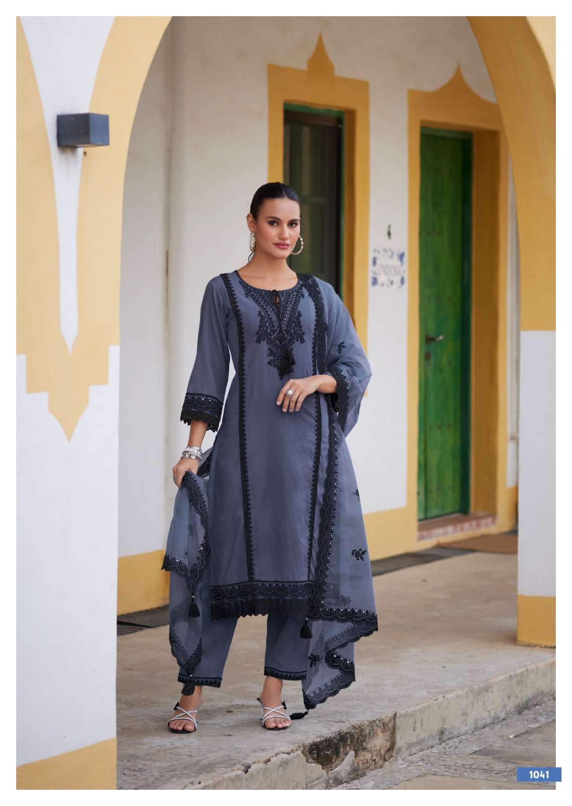PRM INDIA HELIA COTTON EMBROIDERY DESIGNER READY MADE LADIES SUIT