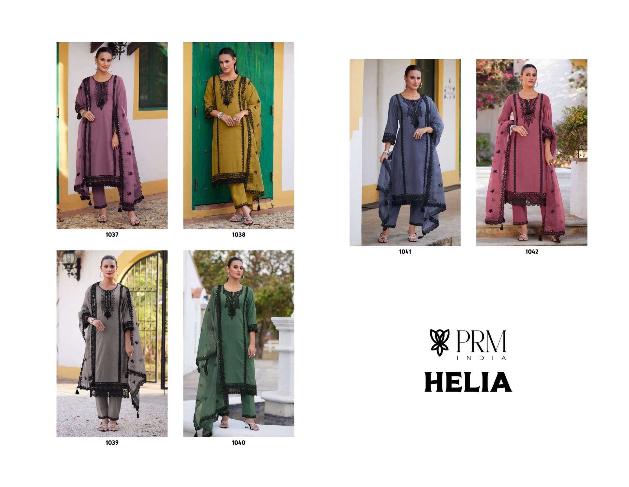 PRM INDIA HELIA COTTON EMBROIDERY DESIGNER READY MADE LADIES SUIT