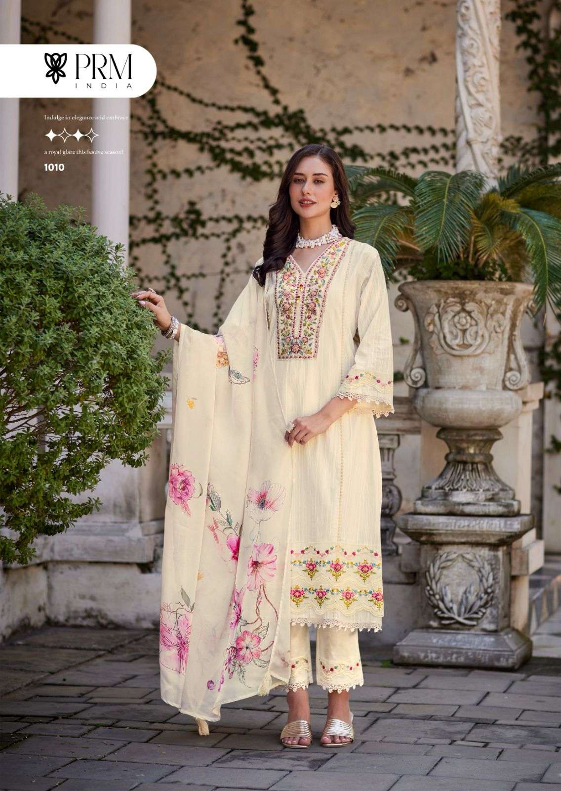 PRM INDIA KAIA COTTON EMBROIDERY DESIGNER READY MADE LADIES SUIT