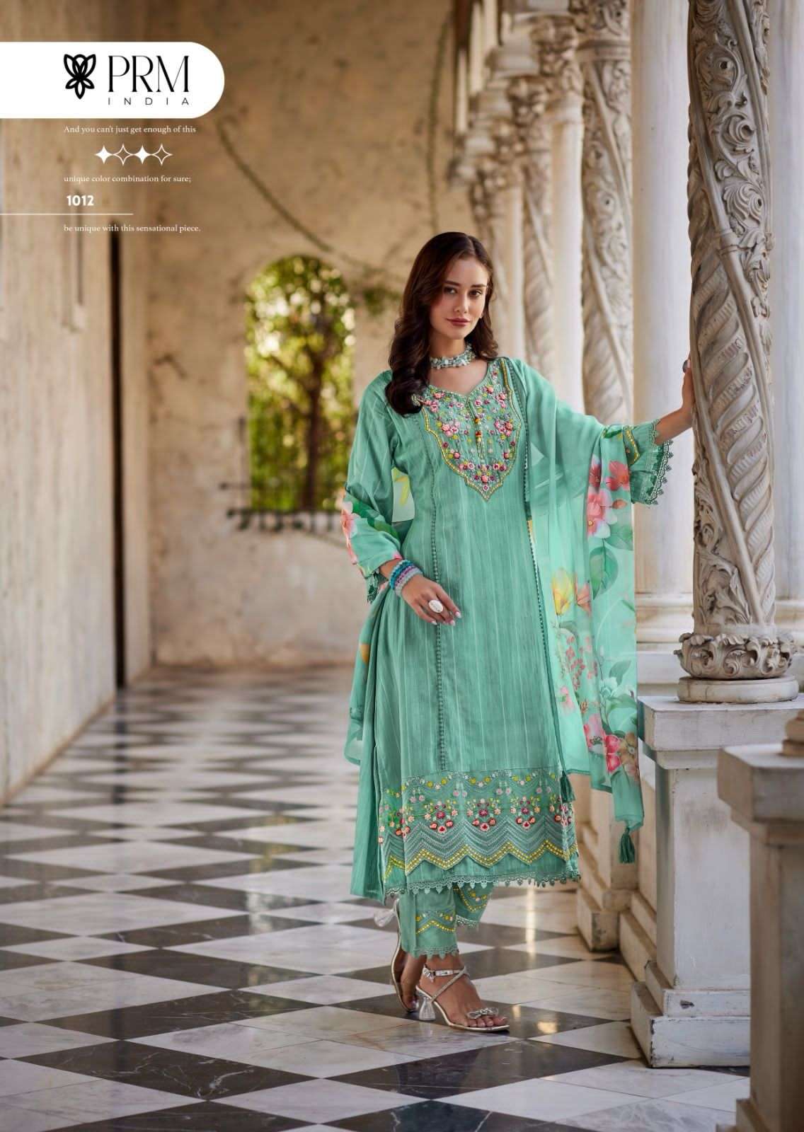 PRM INDIA KAIA COTTON EMBROIDERY DESIGNER READY MADE LADIES SUIT