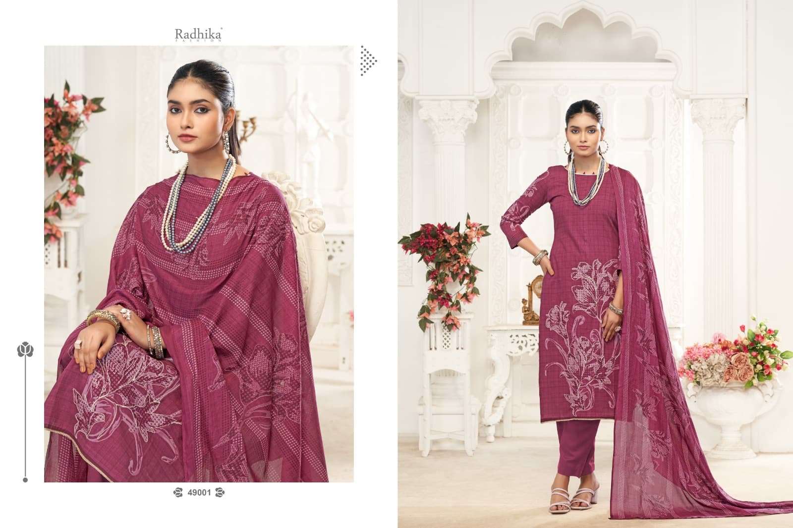 RADHIKA FASHION AZARA SALONI LAWN COTTON PRINT WITH FANCY WORK SUIT