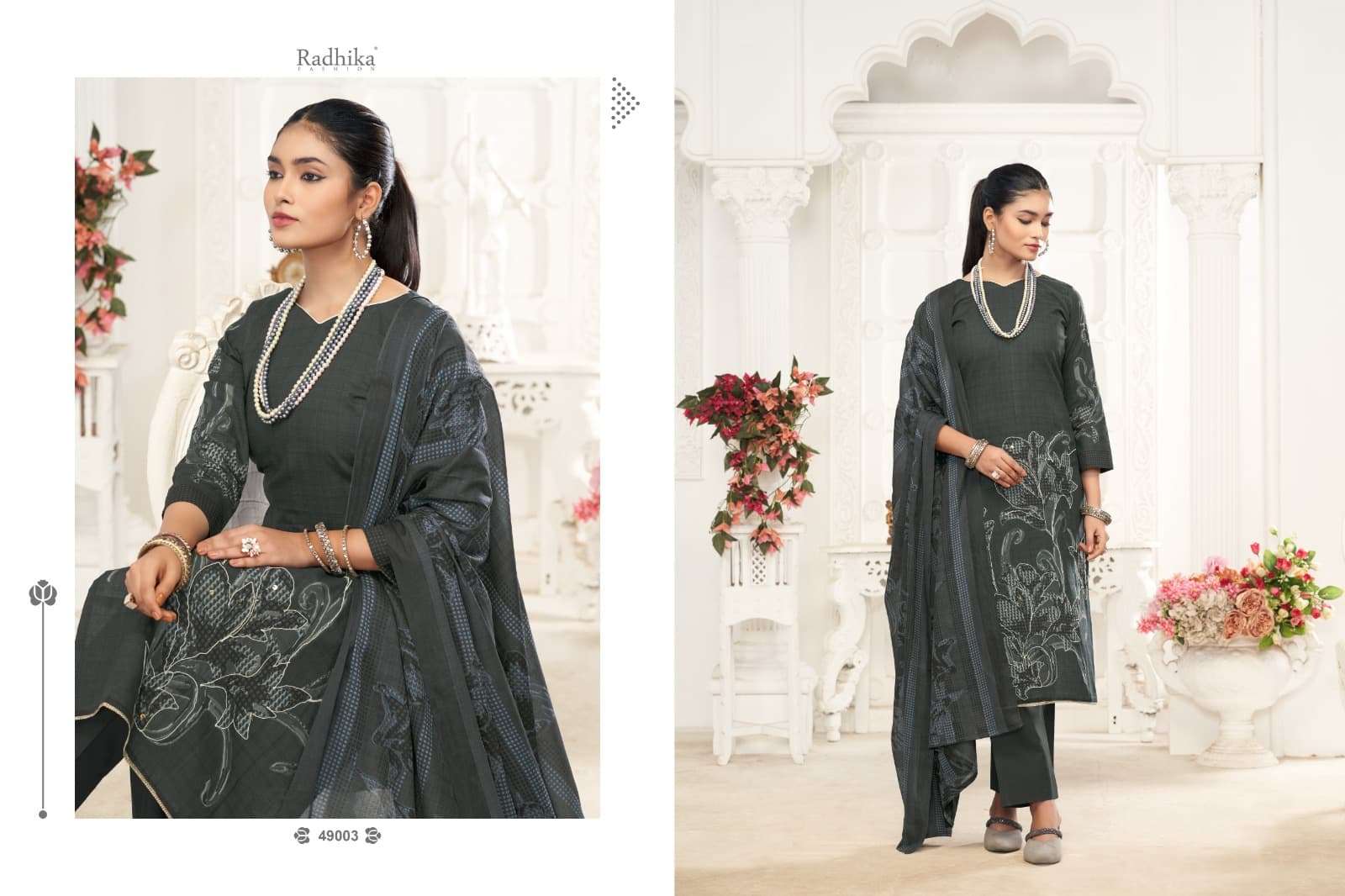 RADHIKA FASHION AZARA SALONI LAWN COTTON PRINT WITH FANCY WORK SUIT
