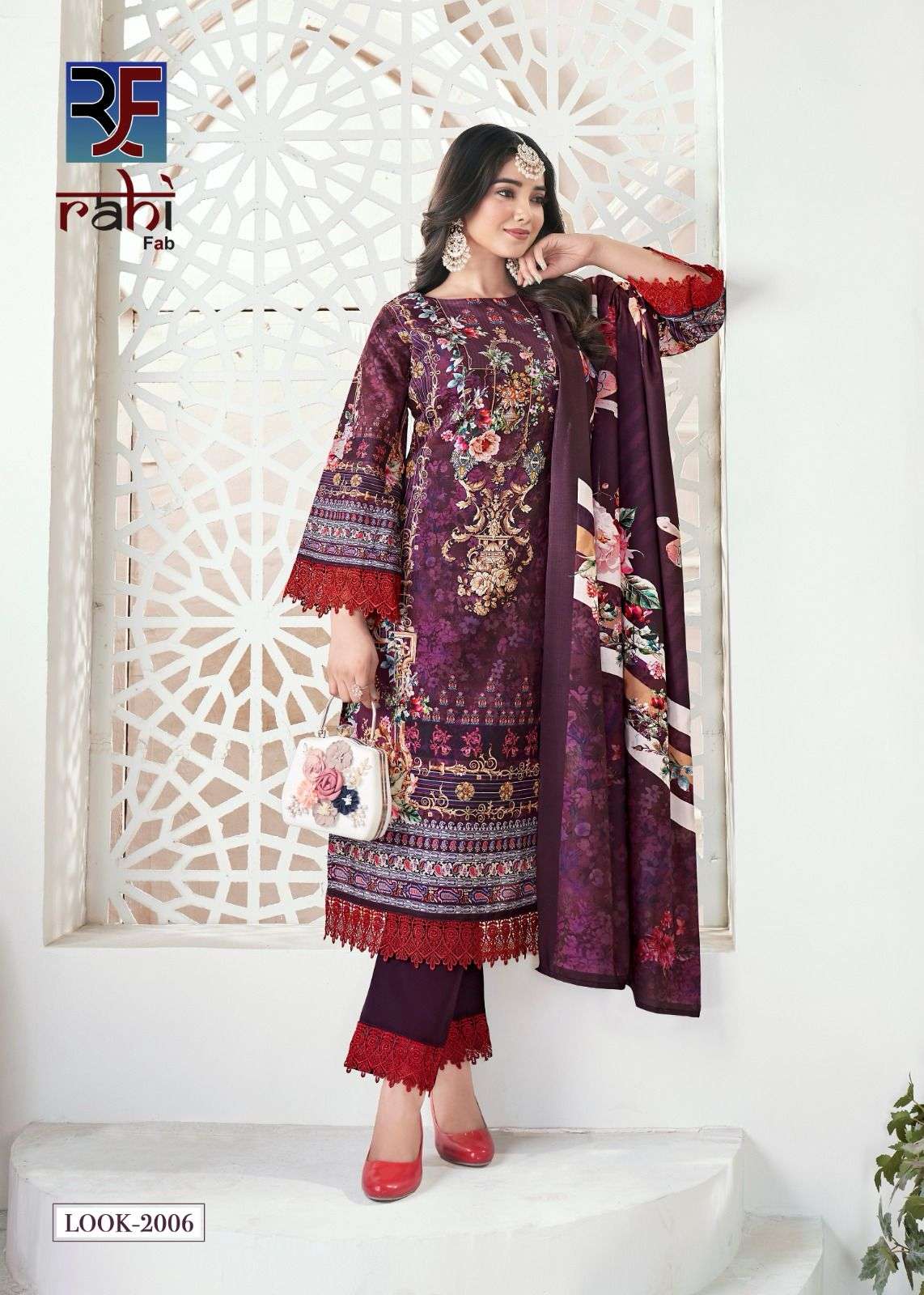RAHI FAB RAAHAT VOL 2 LAWN COTTON DIGITAL KARACHI PRINT SUIT