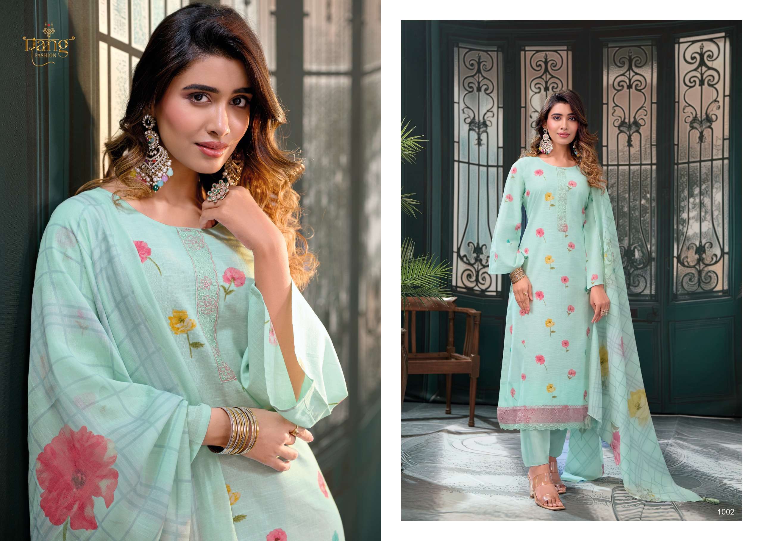 RANG FASHION AALEEN VISCOSE DIGITAL PRINT WITH FANCY WORK SUIT