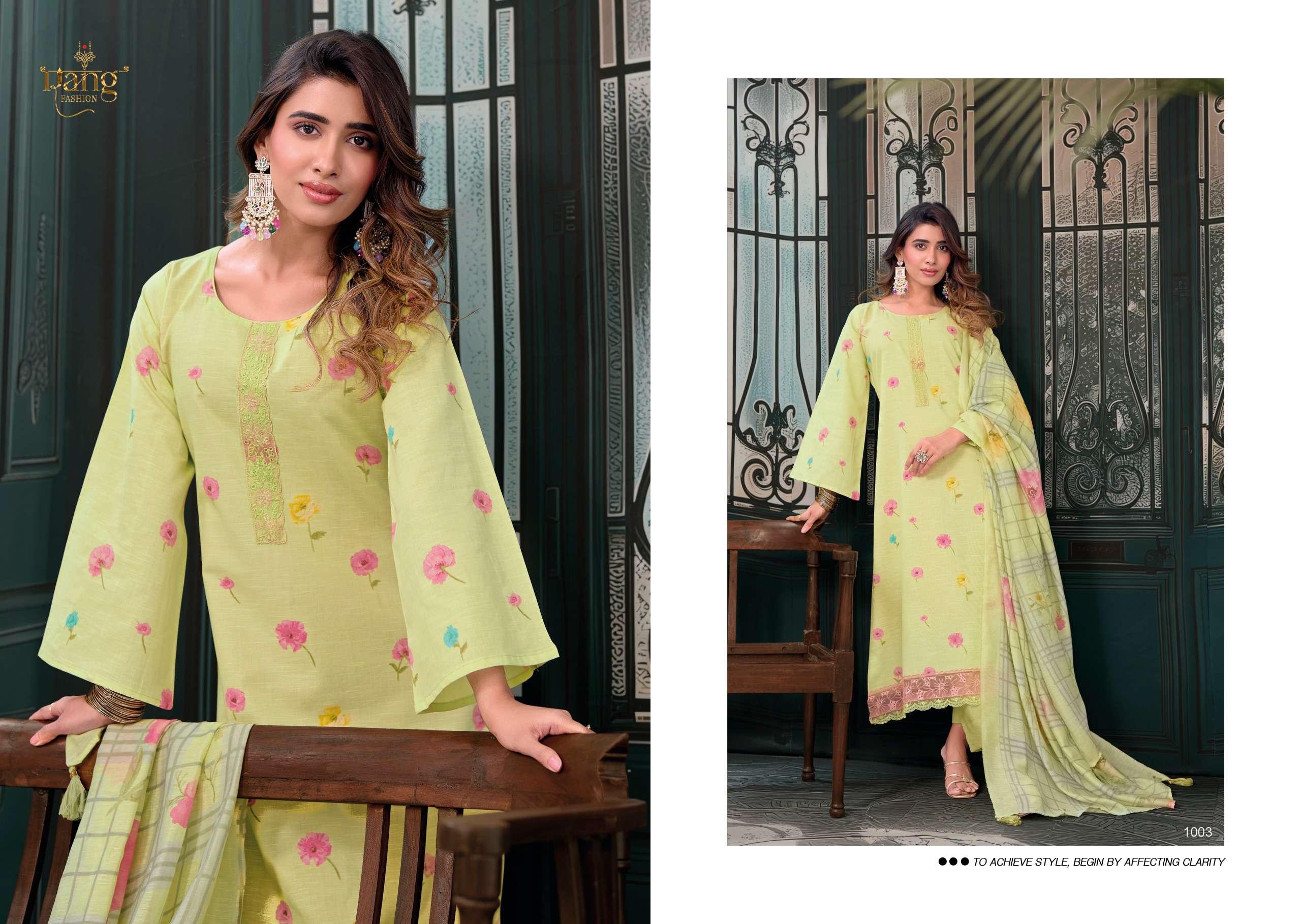 RANG FASHION AALEEN VISCOSE DIGITAL PRINT WITH FANCY WORK SUIT