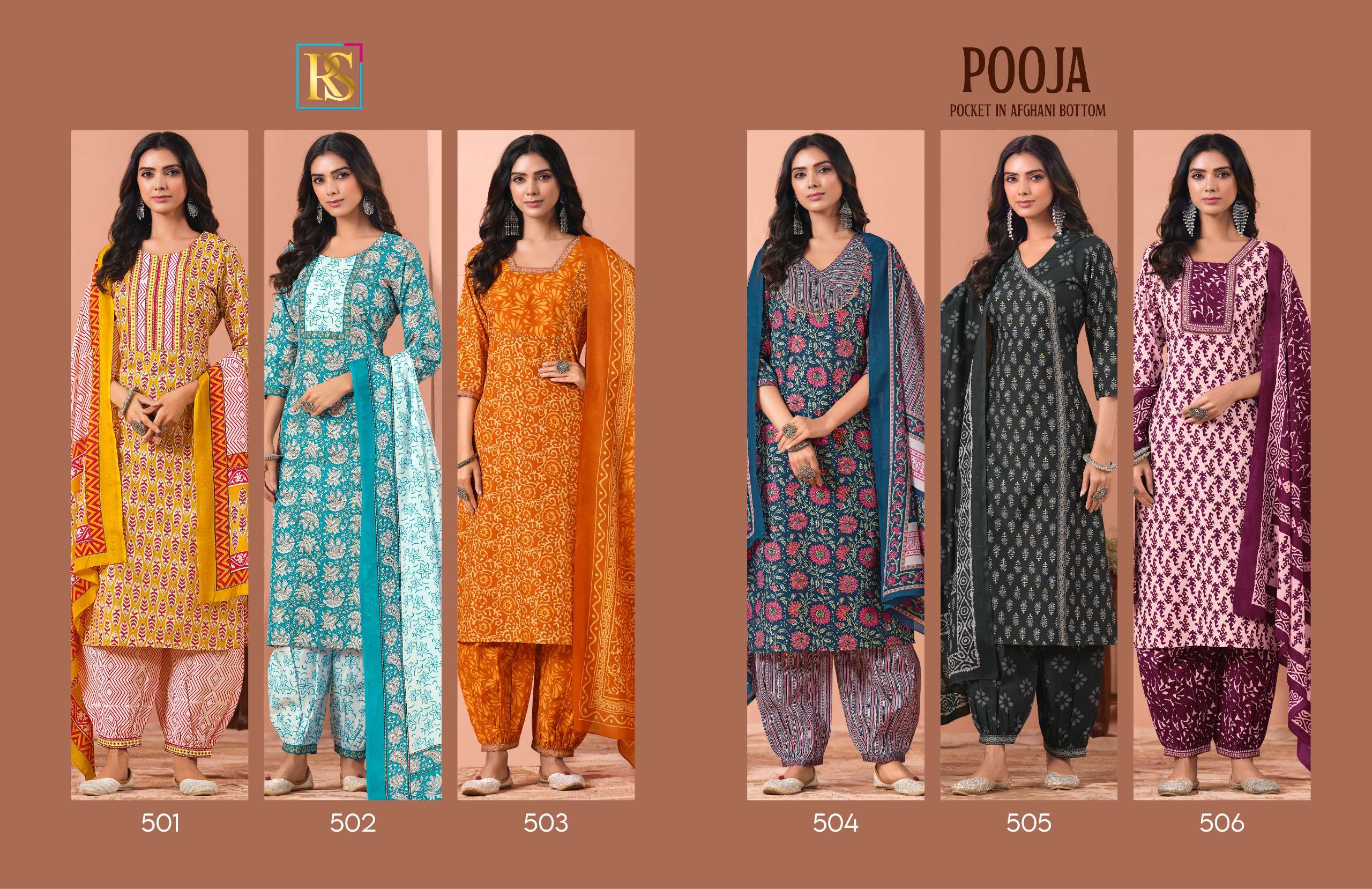 RANGI SANGI POOJA COTTON BLENDED FANCY KURTI COMBO SET 