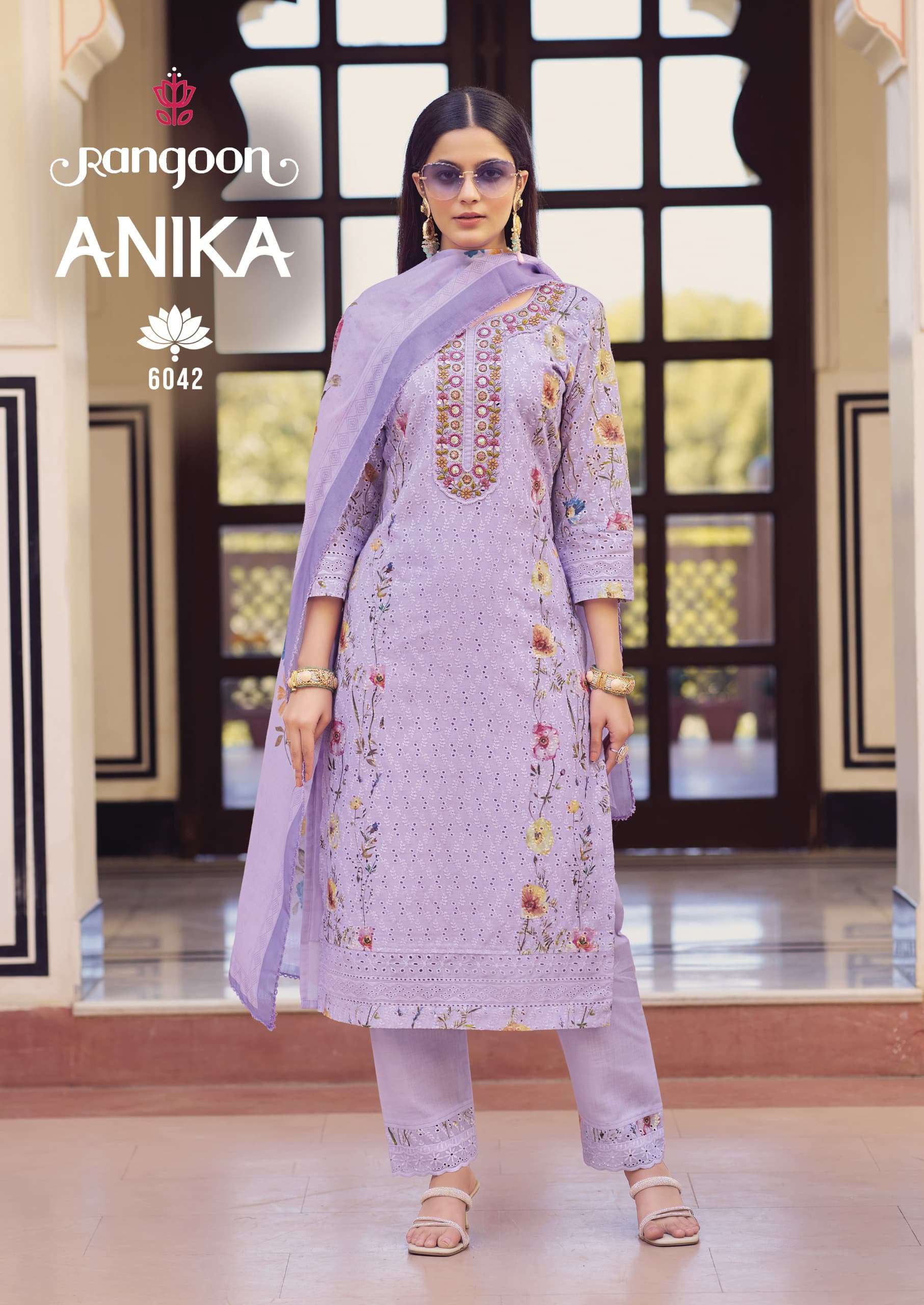 RANGOON ANIKA SCHIFLI COTTON WITH FANCY EMBROIDERY WORK LADIES SUIT