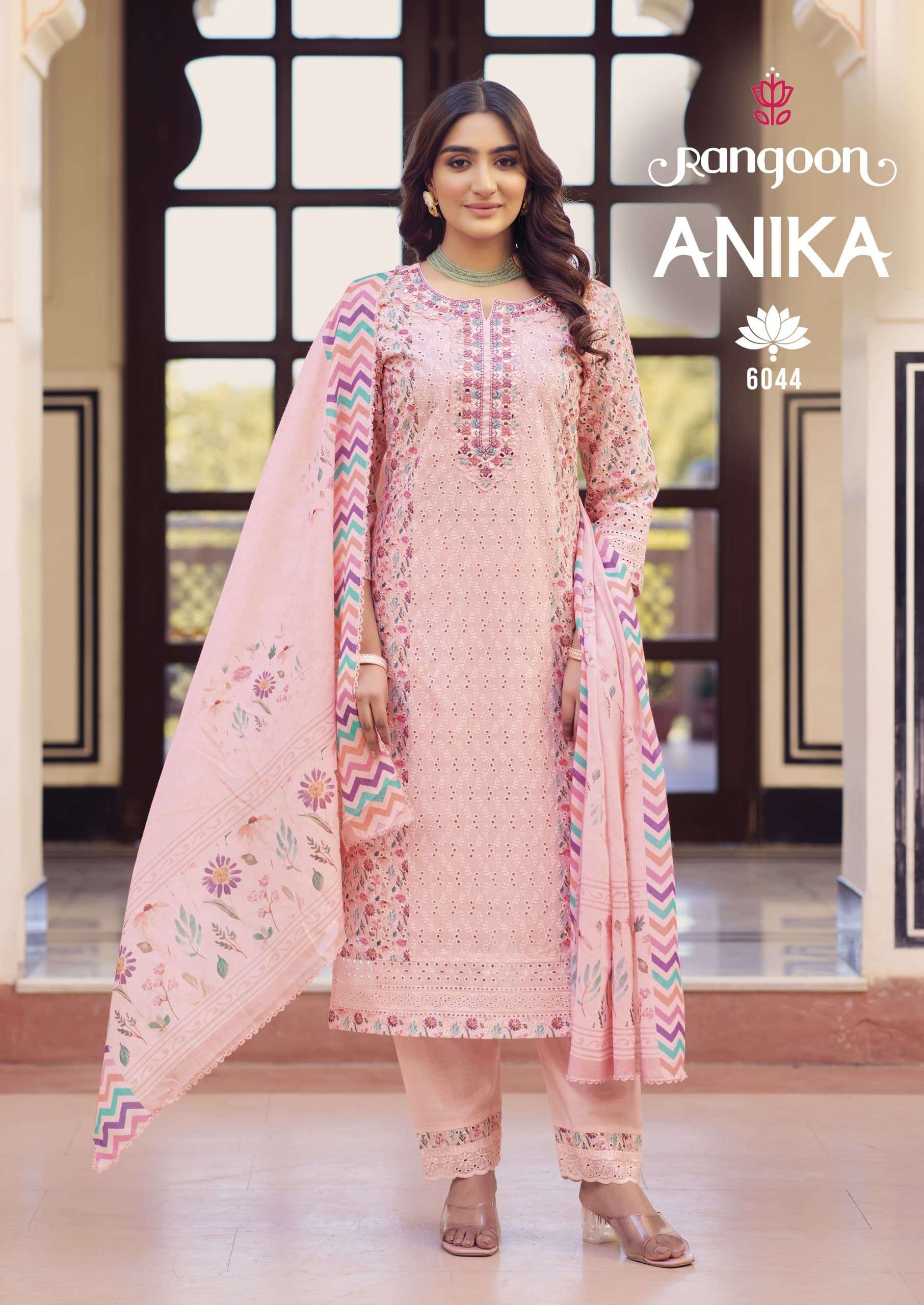 RANGOON ANIKA SCHIFLI COTTON WITH FANCY EMBROIDERY WORK LADIES SUIT