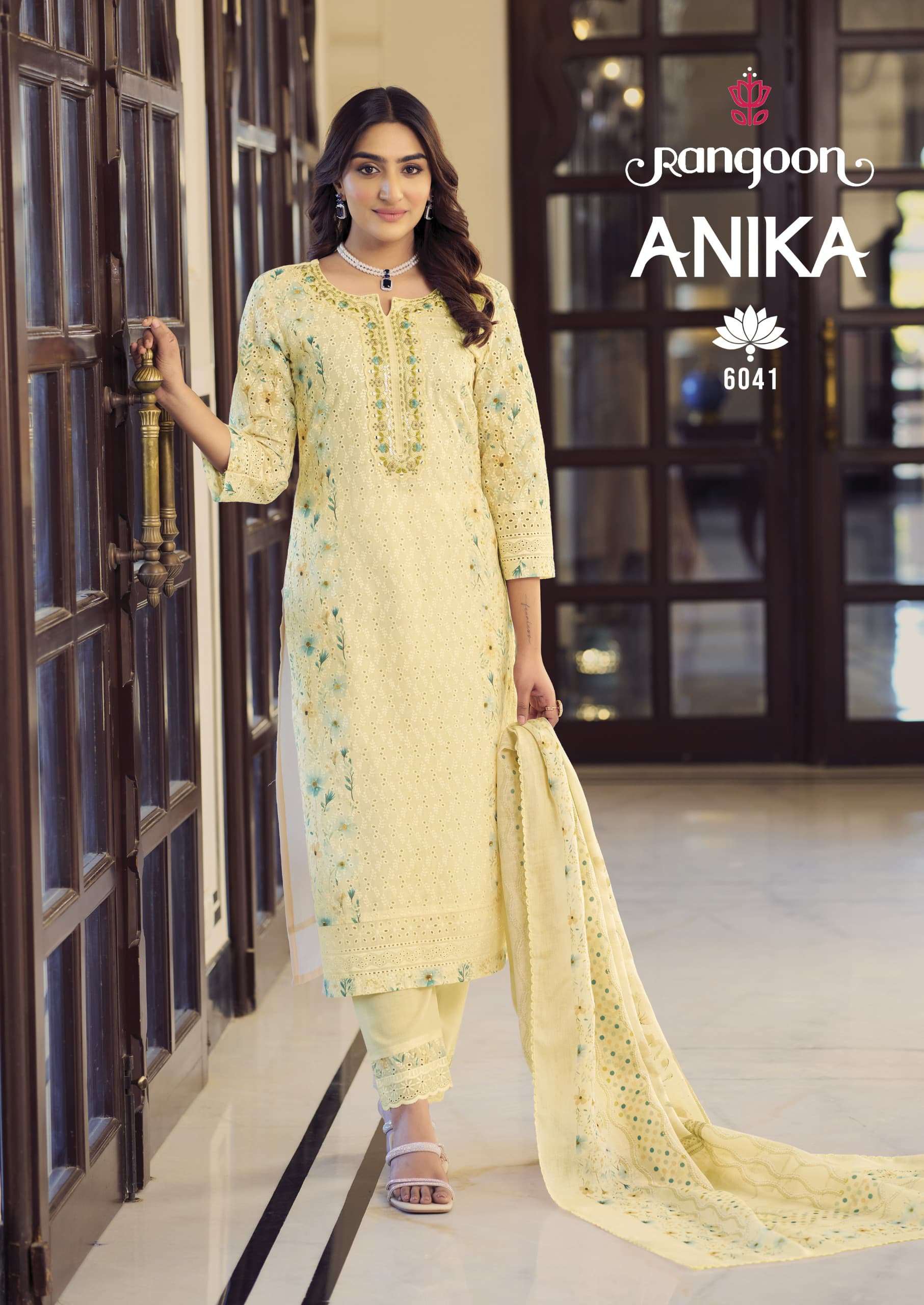 RANGOON ANIKA SCHIFLI COTTON WITH FANCY EMBROIDERY WORK LADIES SUIT