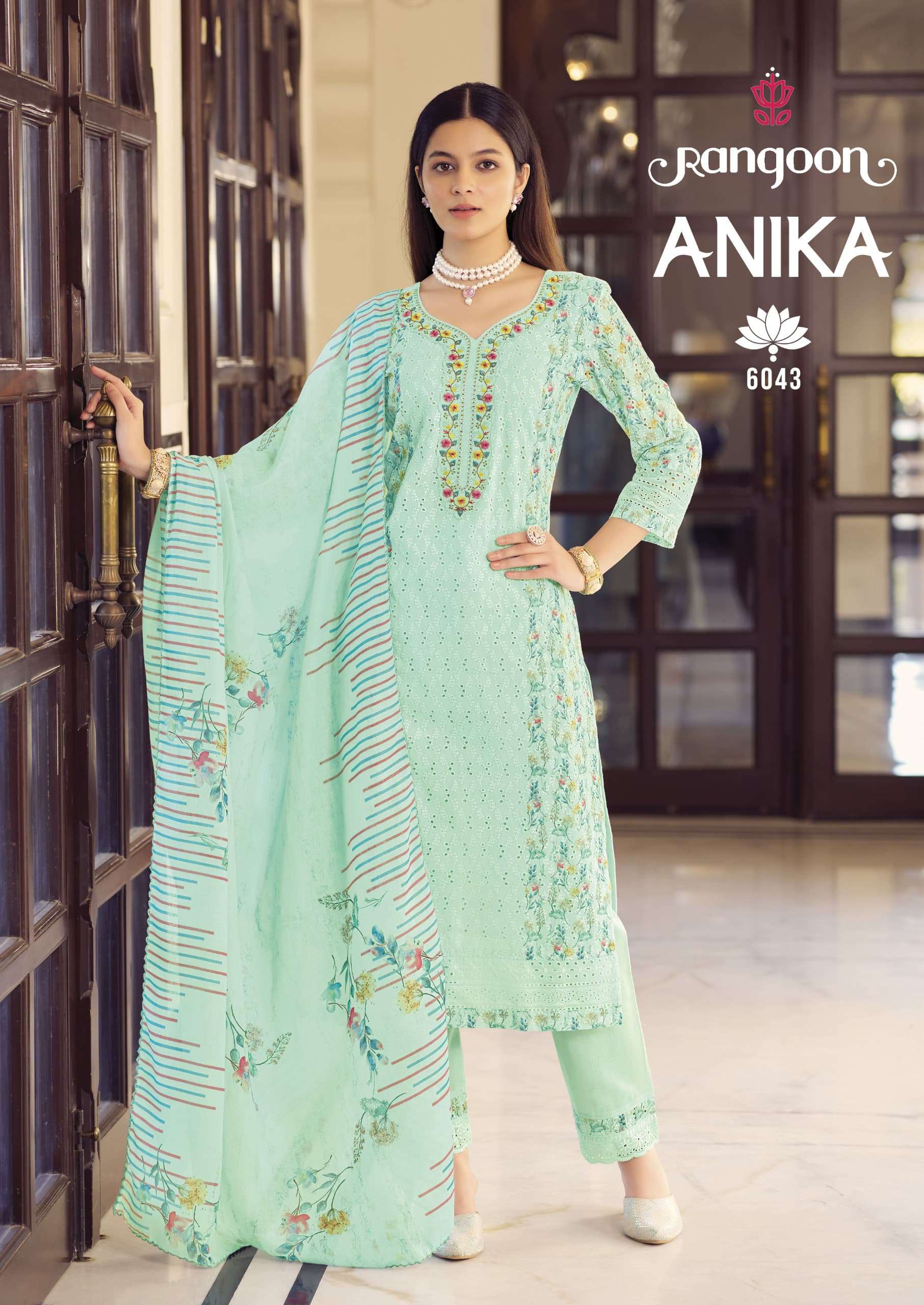 RANGOON ANIKA SCHIFLI COTTON WITH FANCY EMBROIDERY WORK LADIES SUIT