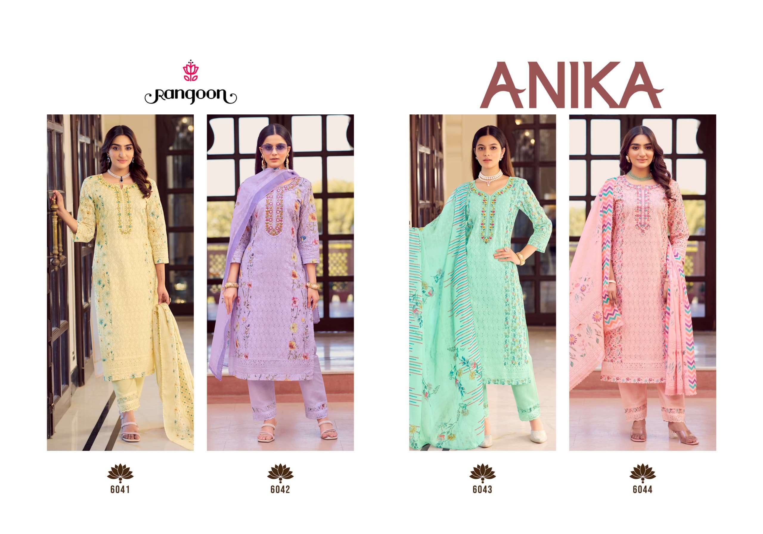 RANGOON ANIKA SCHIFLI COTTON WITH FANCY EMBROIDERY WORK LADIES SUIT