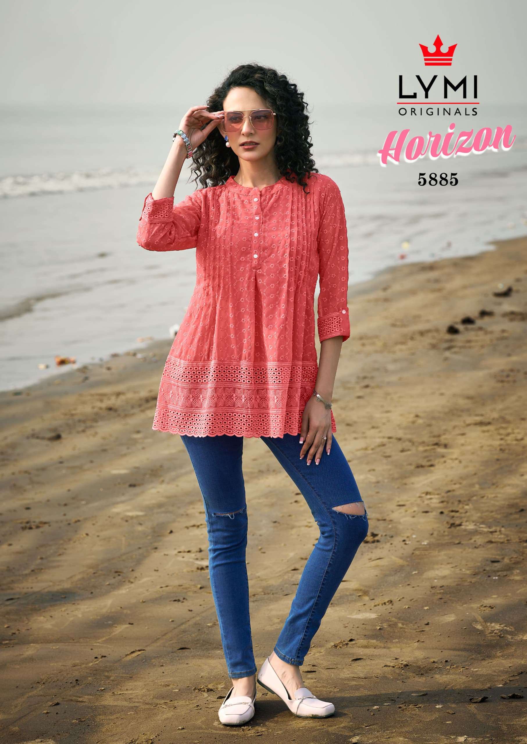 RANGOON HORIZON SCHIFLI GEORGETTE FANCY LADIES TOP