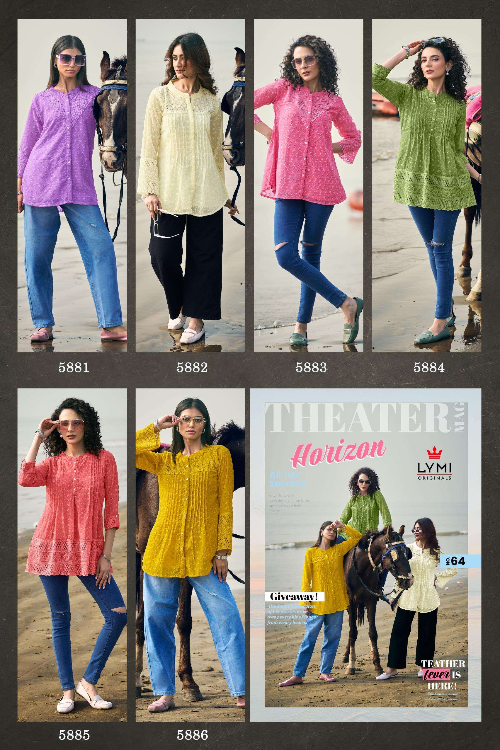 RANGOON HORIZON SCHIFLI GEORGETTE FANCY LADIES TOP