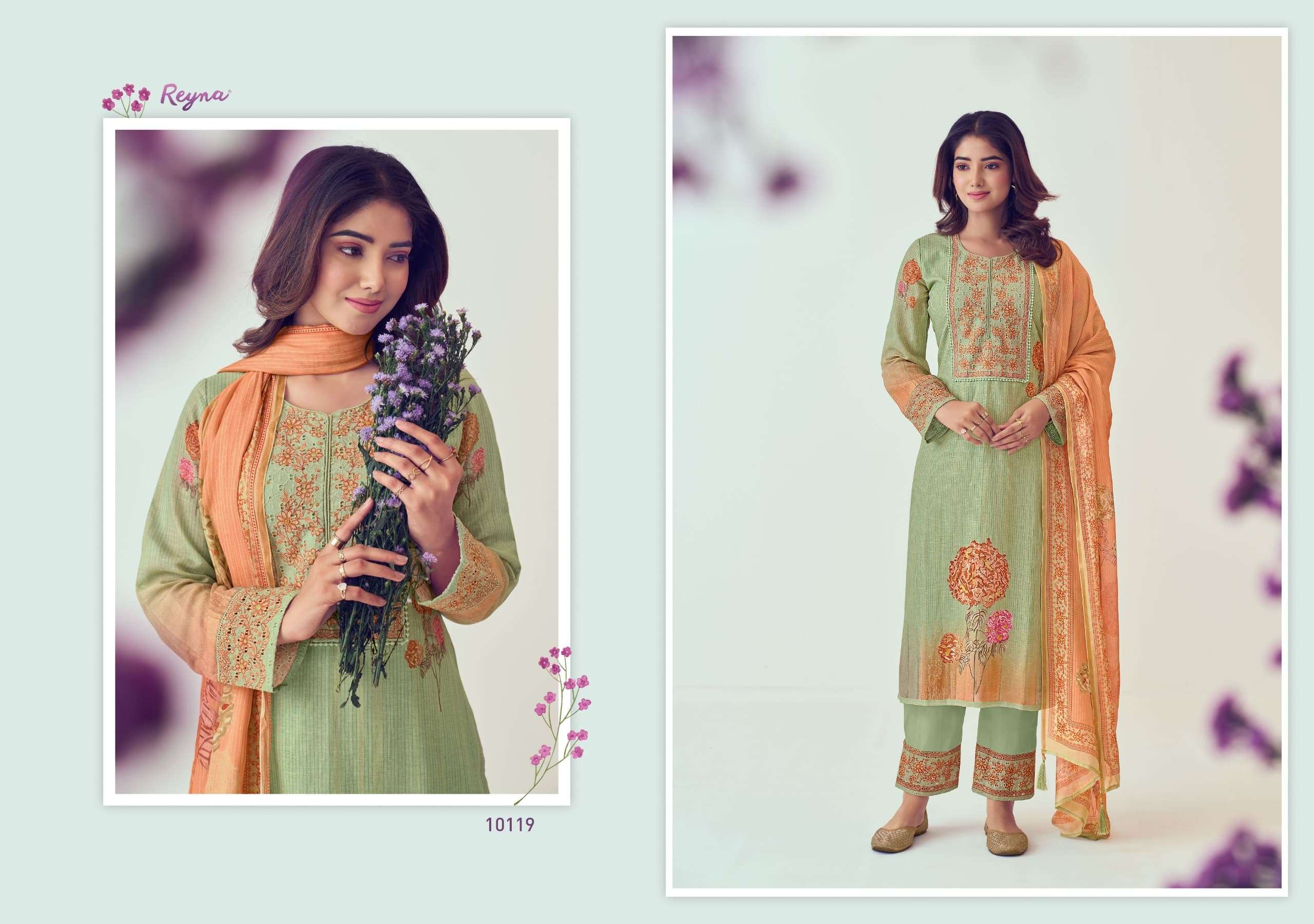 REYNA SARGUN LINEN COTTON DIGITAL PRINT WITH FANCY WORK SUIT