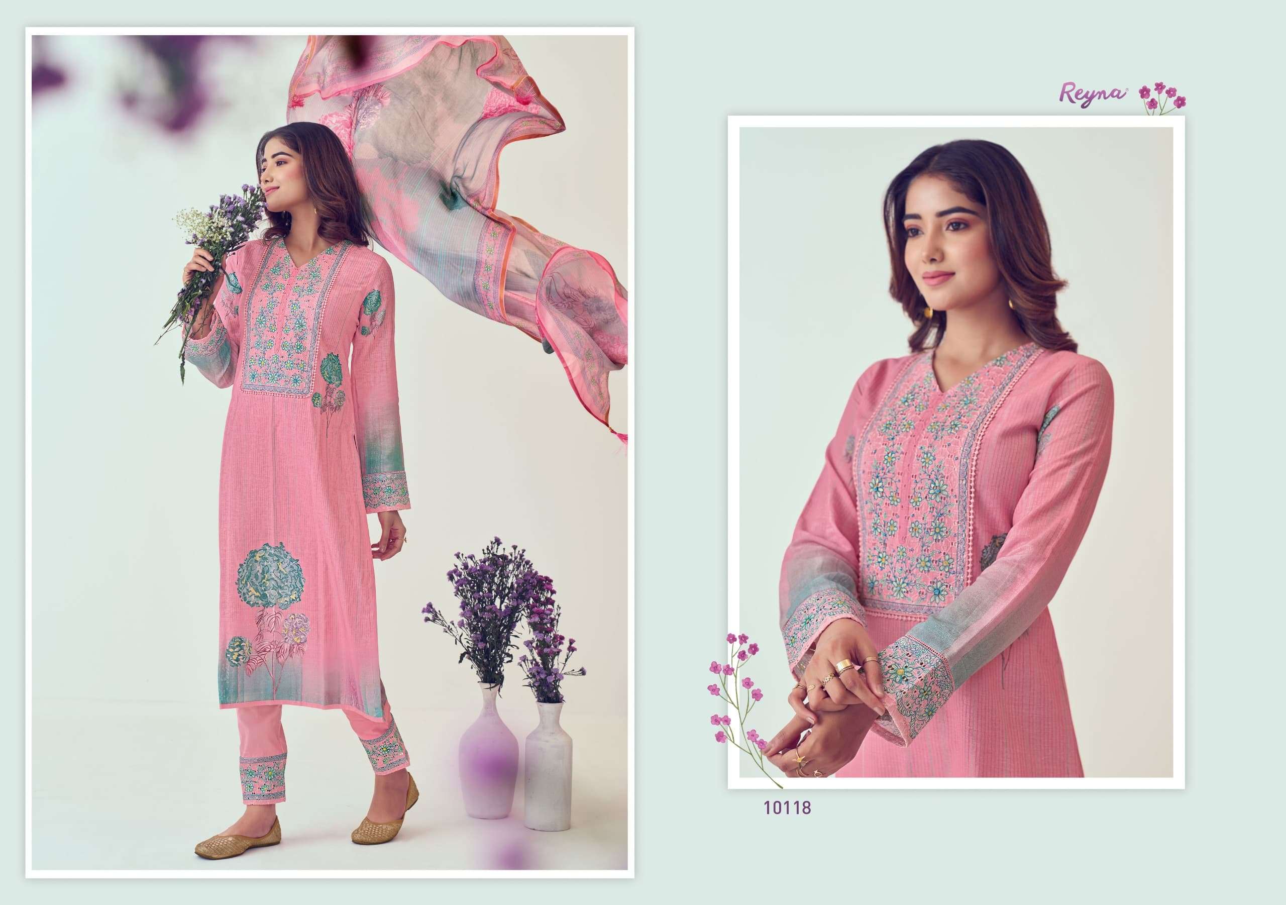 REYNA SARGUN LINEN COTTON DIGITAL PRINT WITH FANCY WORK SUIT