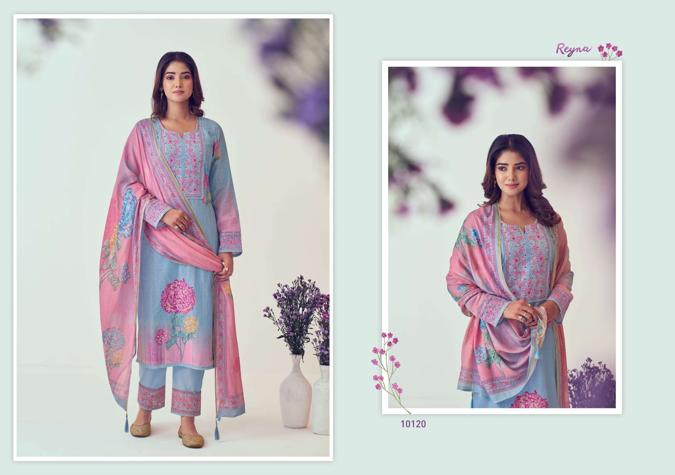 REYNA SARGUN LINEN COTTON DIGITAL PRINT WITH FANCY WORK SUIT