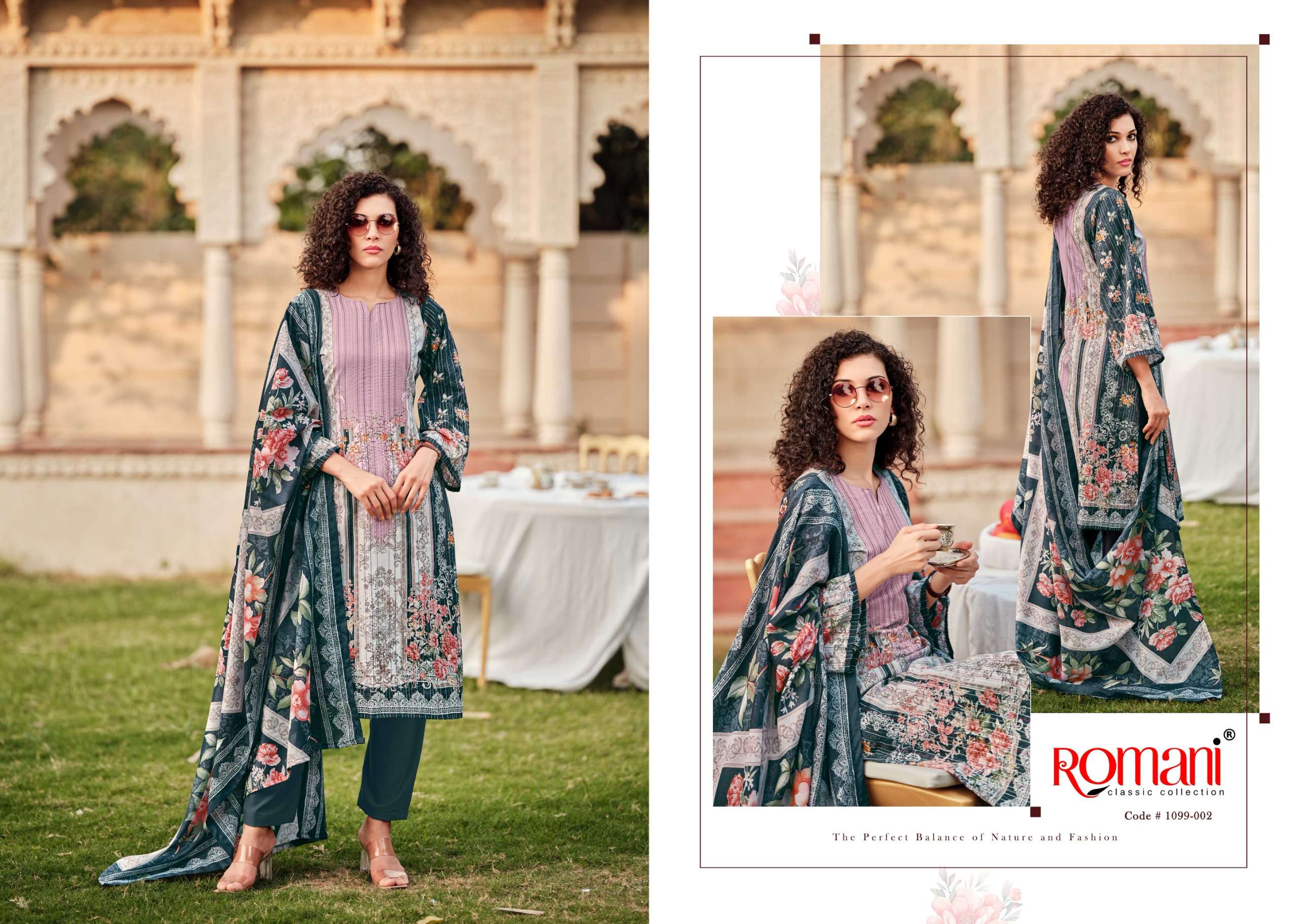 ROMANI SANIYA COTTON DIGITAL PRINTS WITH FANCY WORK SUIT