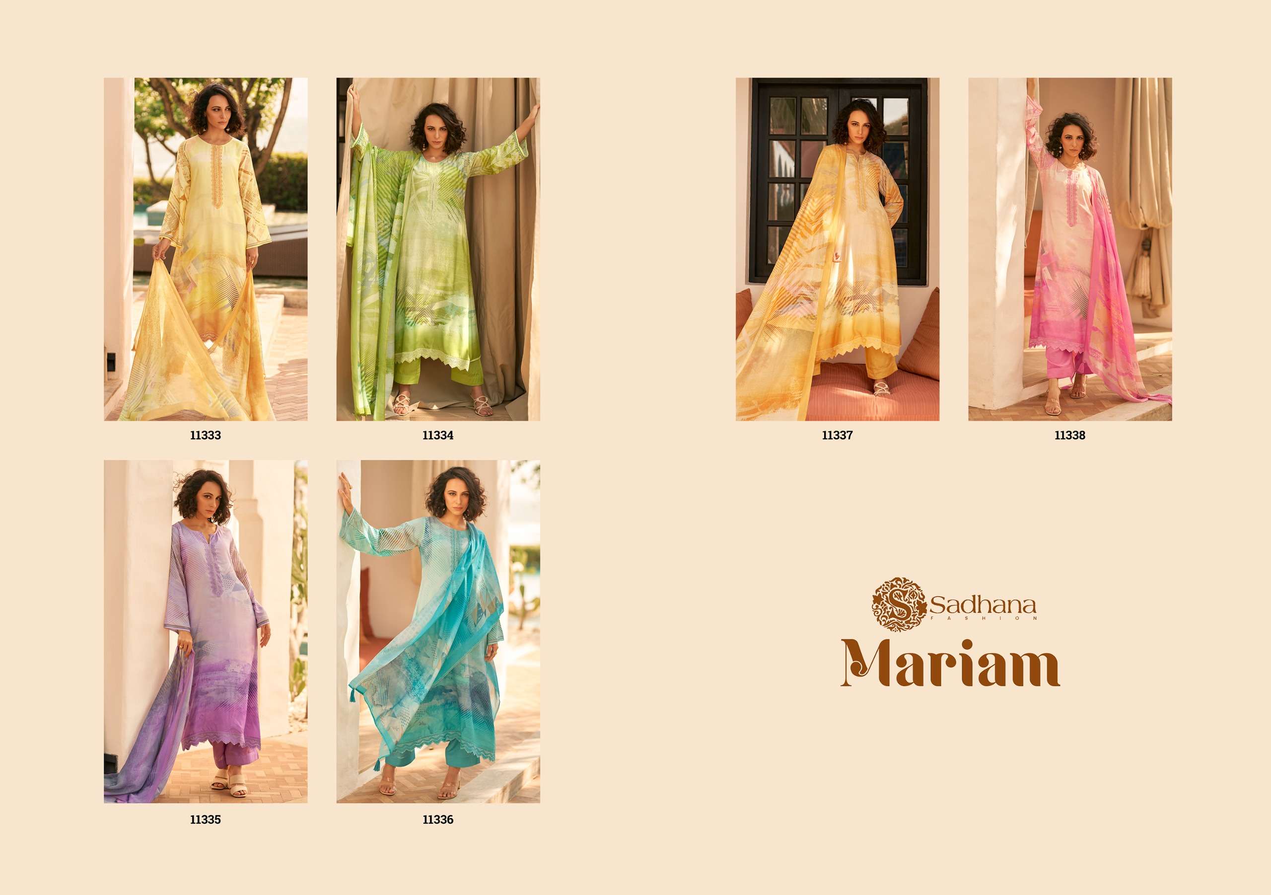 SADHANA FASHION MARIAM MUSLIN SILK DIGITAL PRINT WITH FANCY WORK SUIT