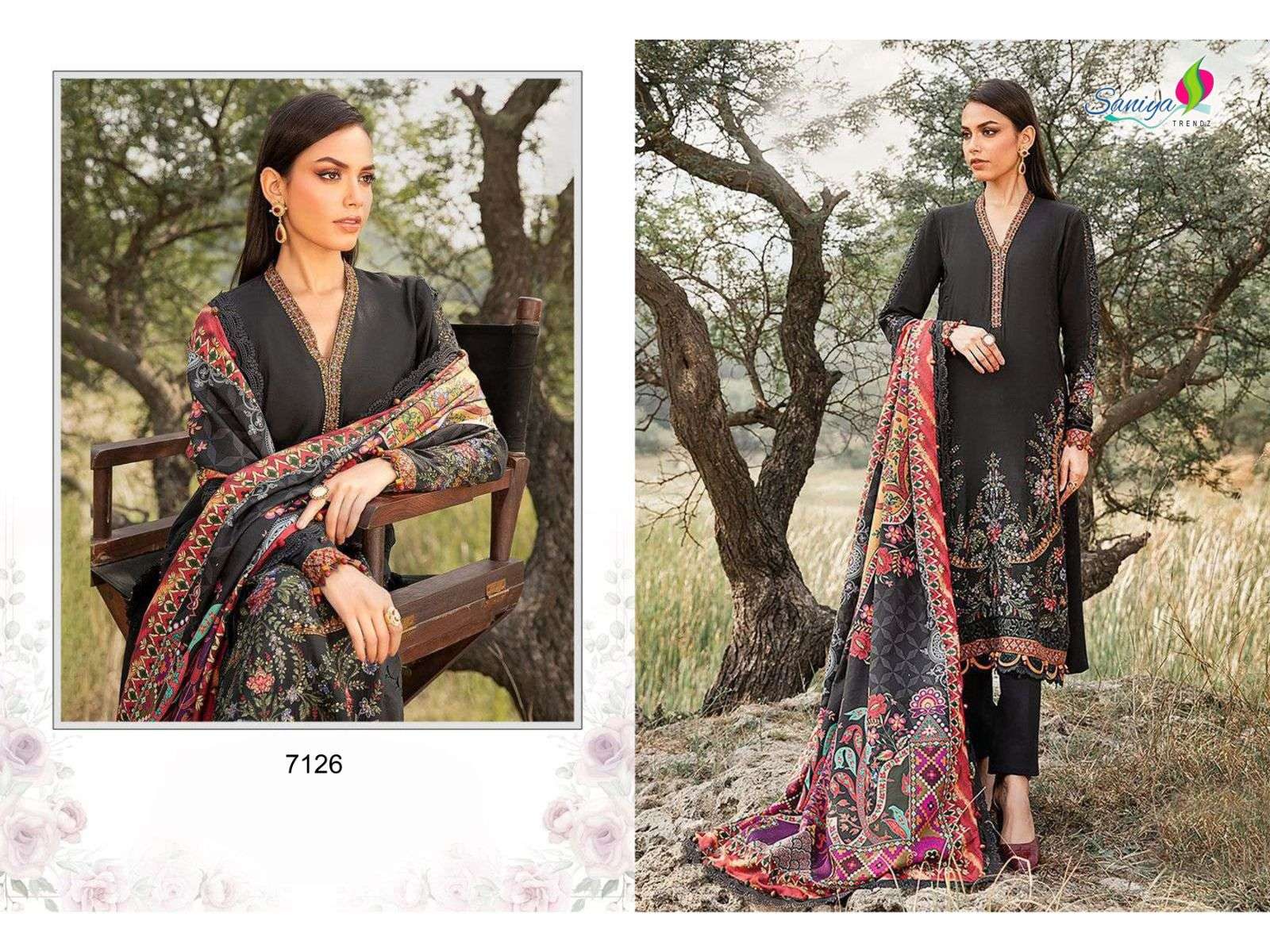SANIYA TRENDZ MARIYA B RAYON COLLECTION CHIKANKARI EMBROIDERED SUIT