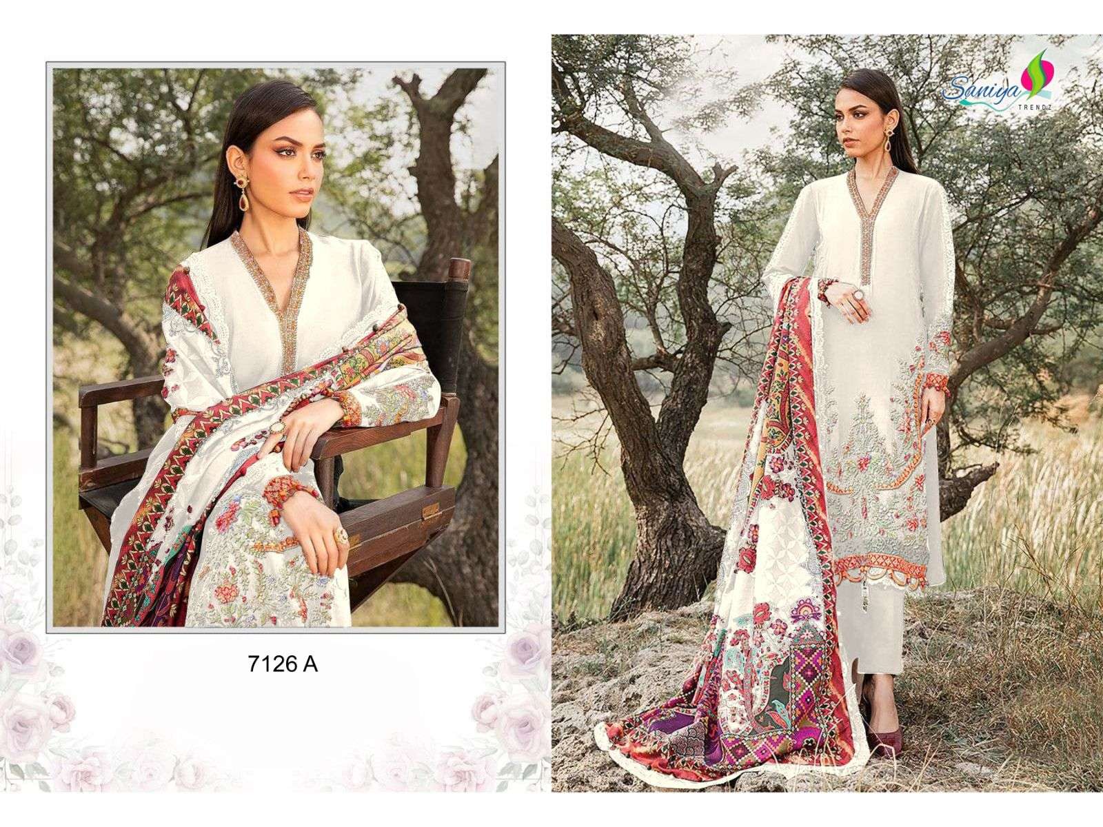 SANIYA TRENDZ MARIYA B RAYON COLLECTION CHIKANKARI EMBROIDERED SUIT