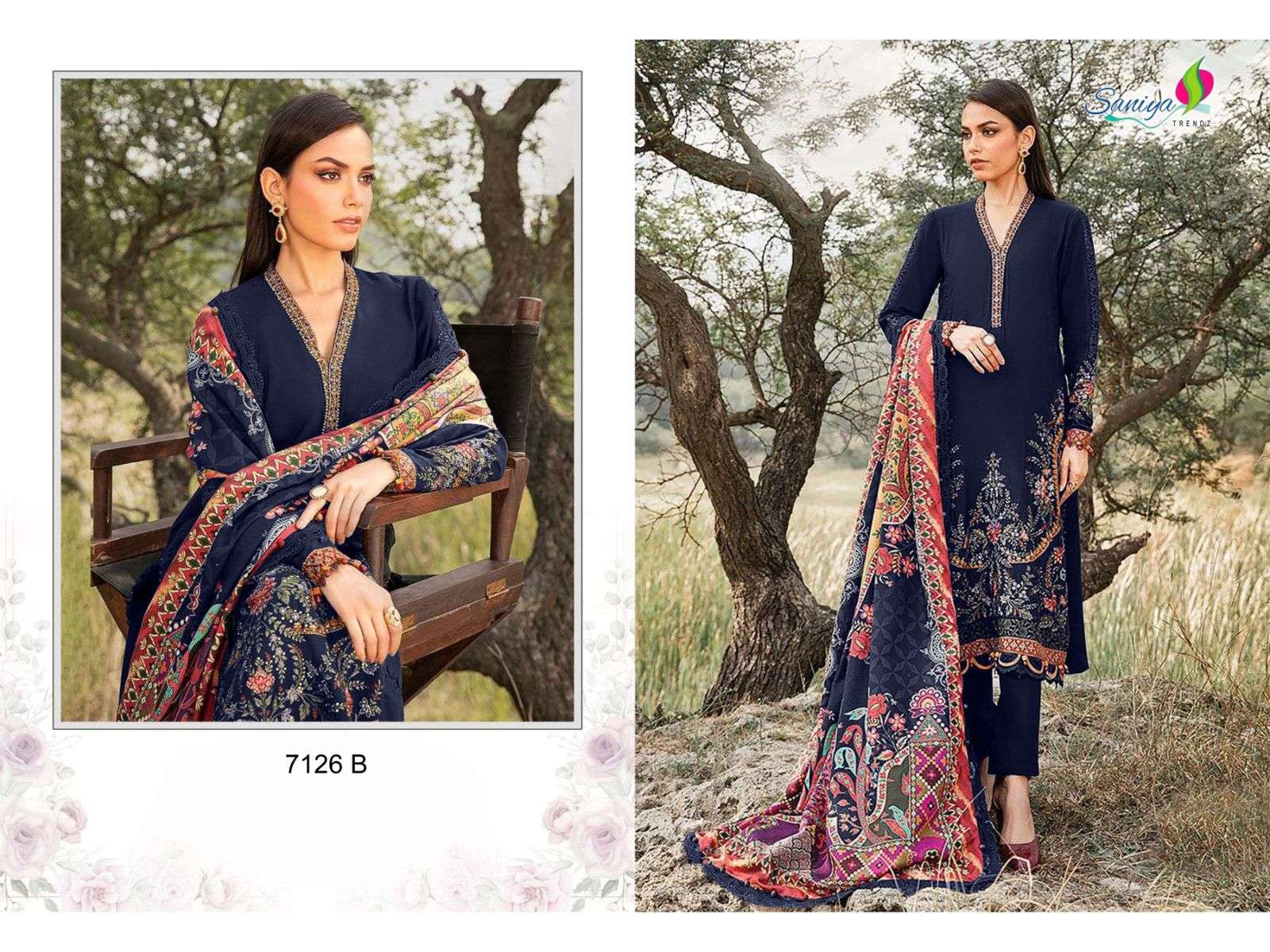 SANIYA TRENDZ MARIYA B RAYON COLLECTION CHIKANKARI EMBROIDERED SUIT